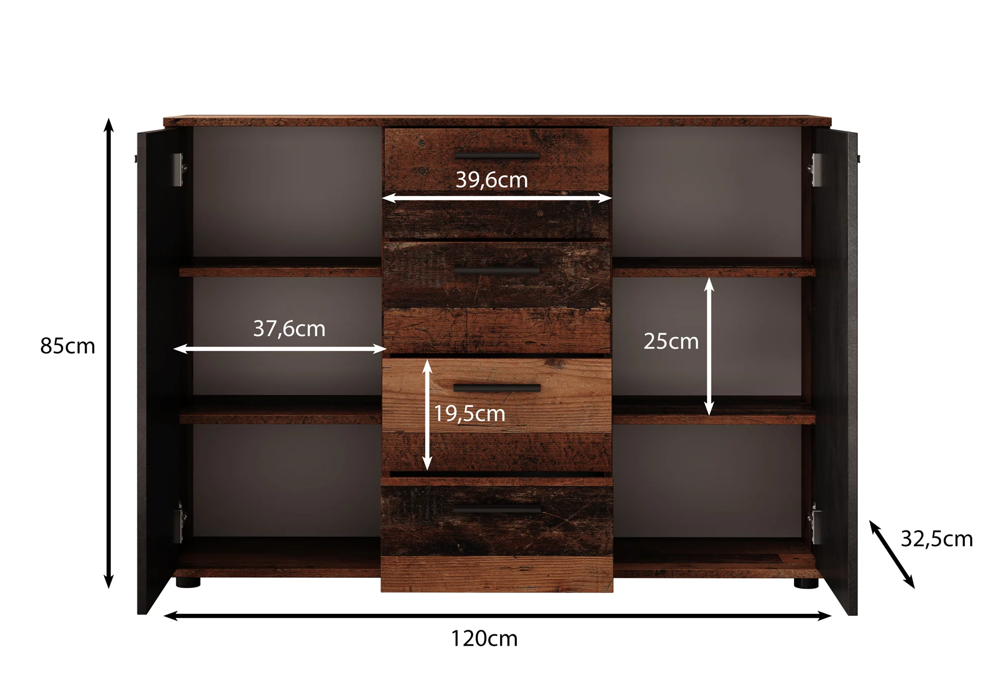 Bellini - Dressoir - Grijs - 120x33x85 cm - Image 5
