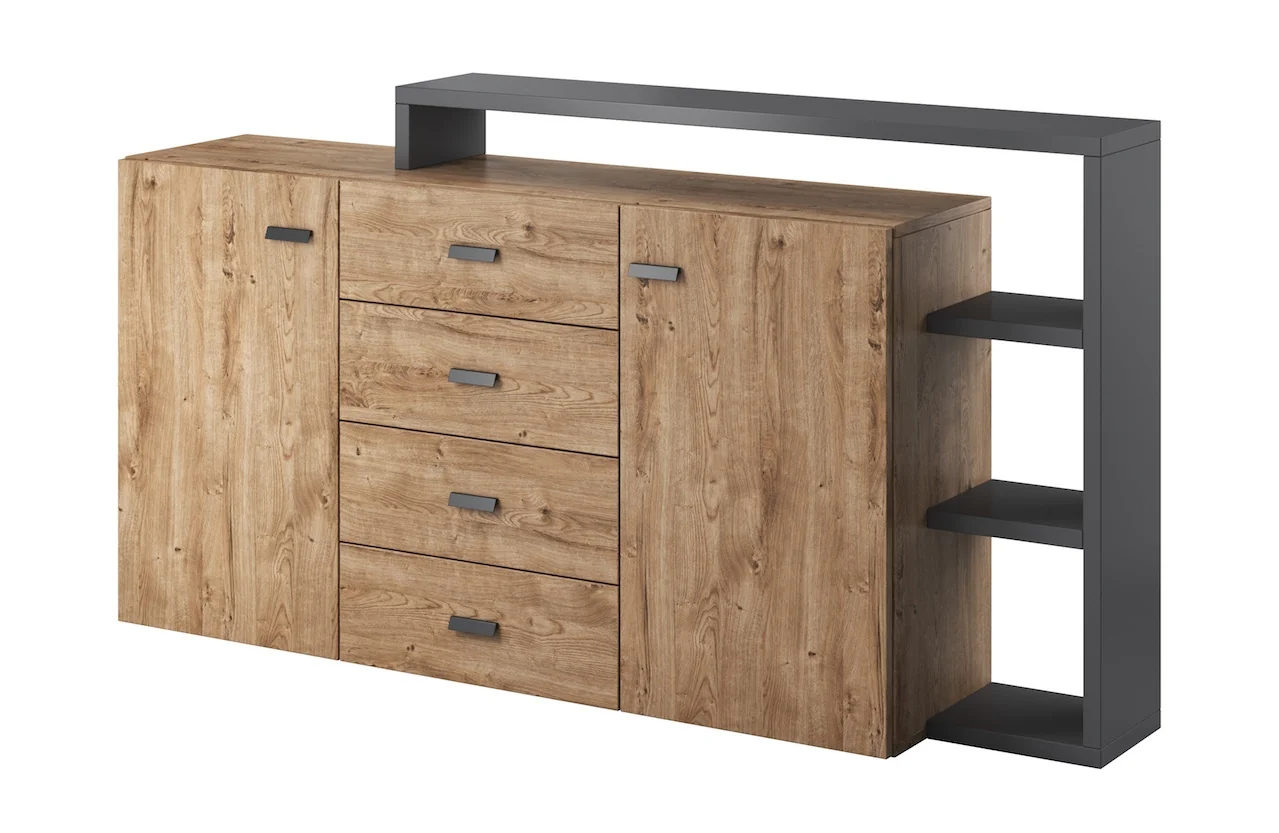 Bello - Dressoir - Eiken/antraciet - 180x38x80 cm - Image 7