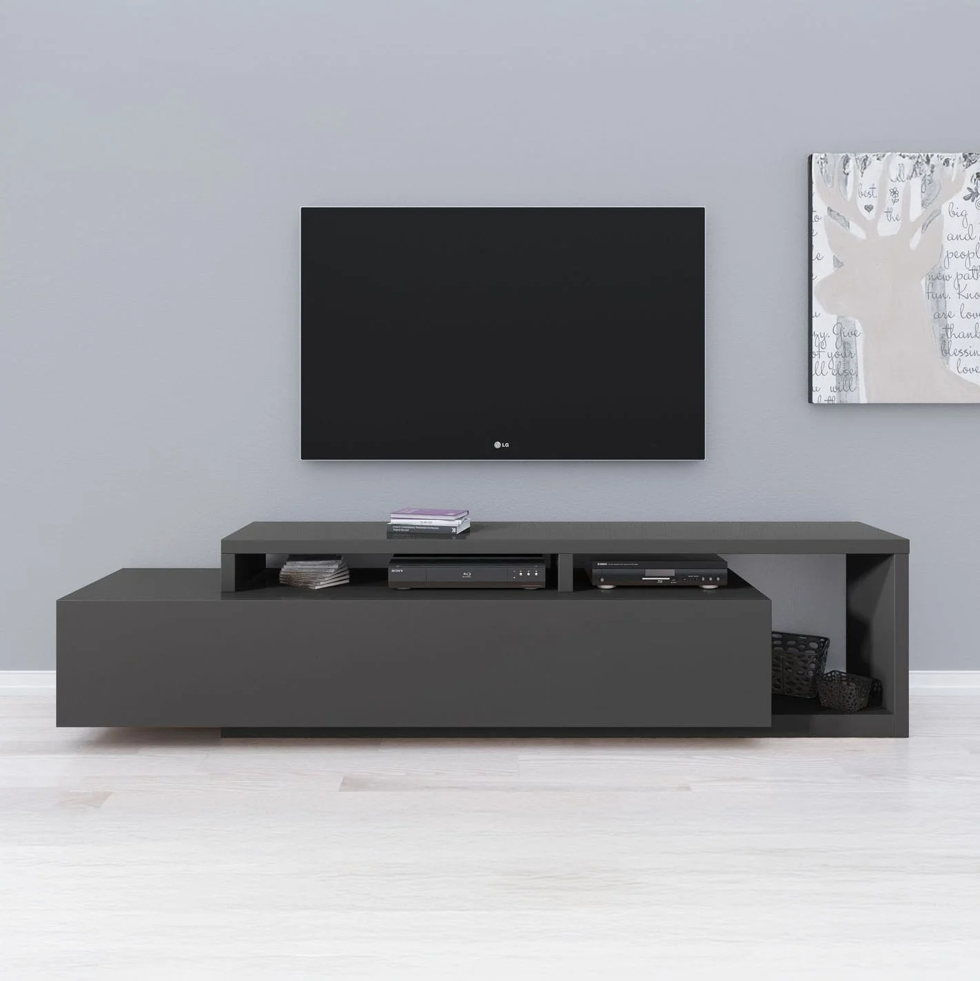 Bello - TV-Meubel met lade - Antraciet  - 219 cm - Image 3