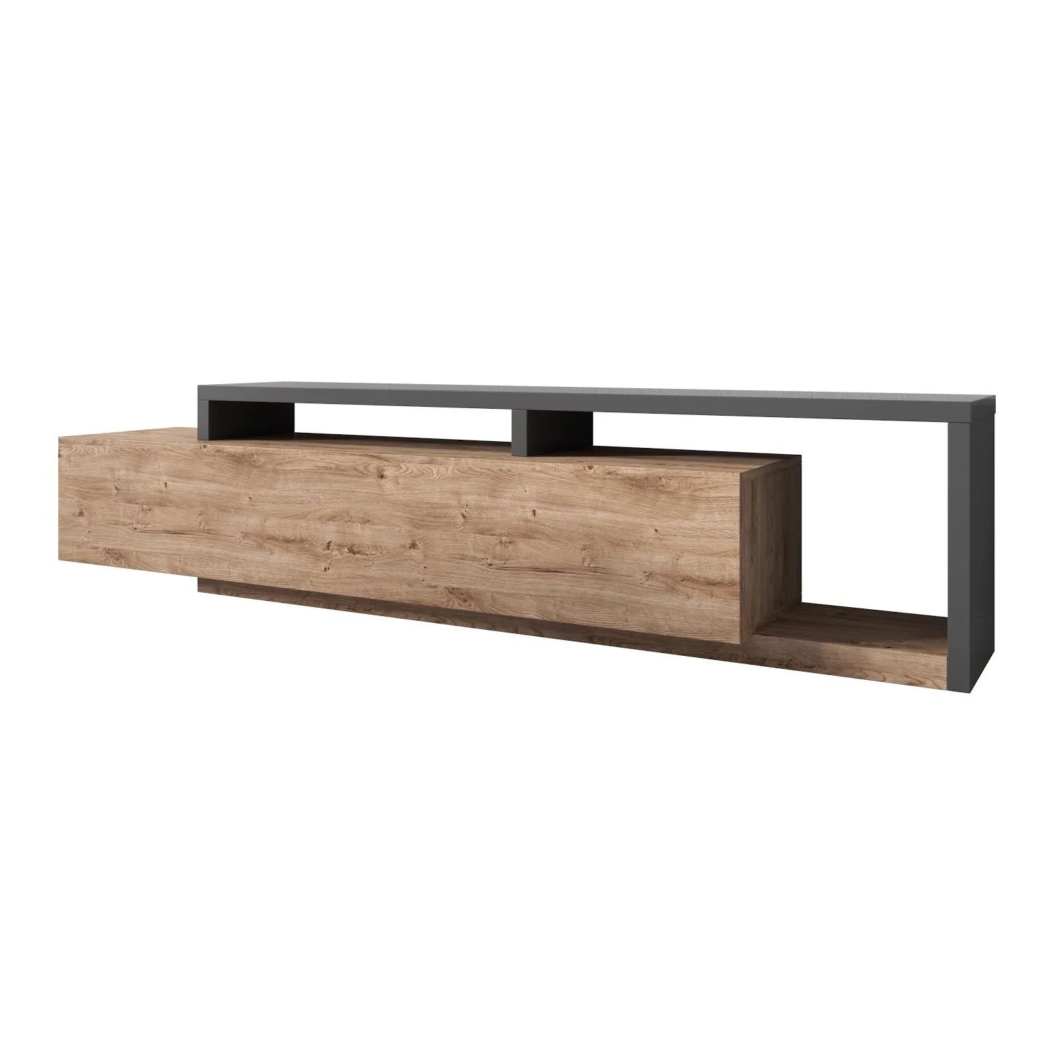 Bello - TV-Meubel met lade - Eiken/antraciet  - 219 cm - Image 6