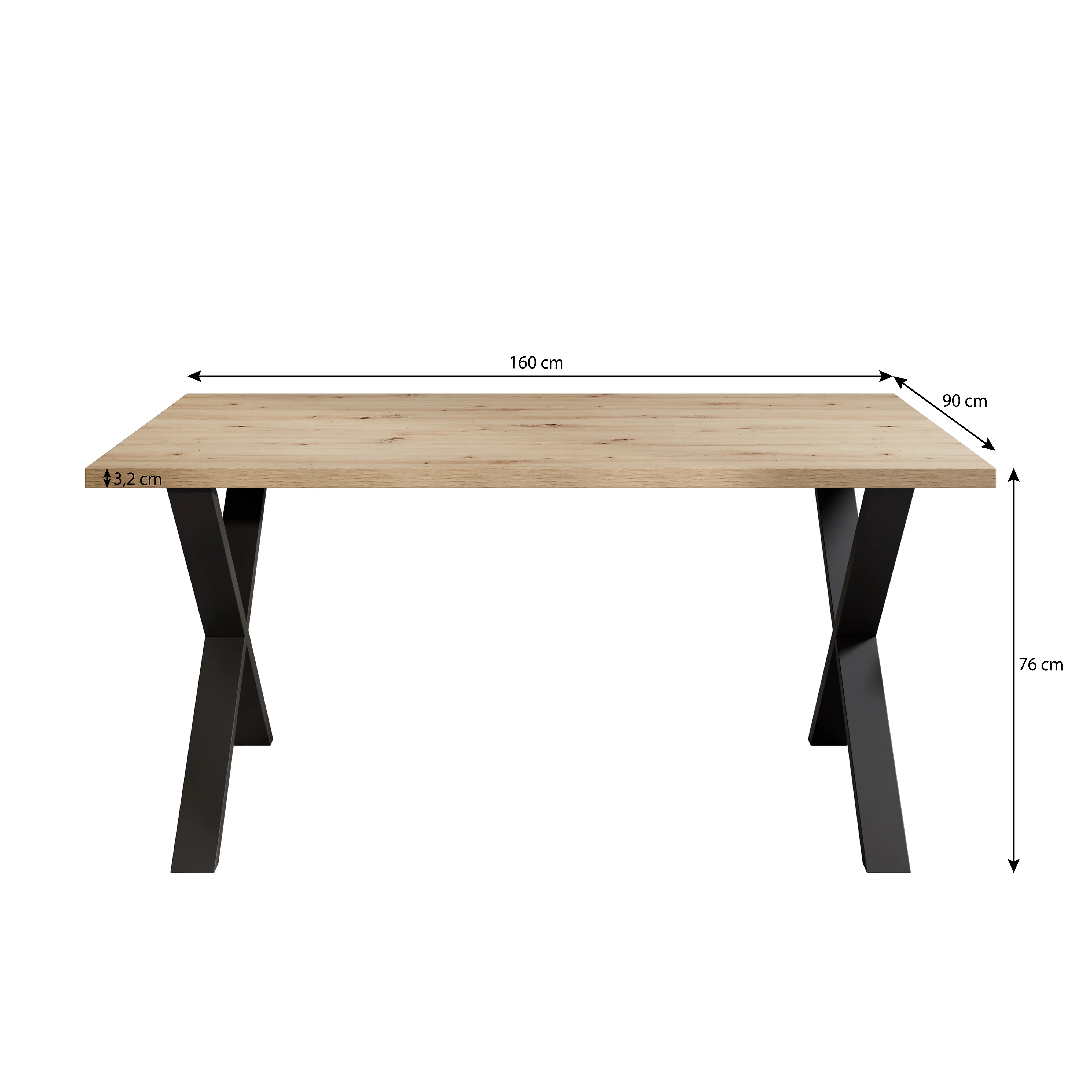Berry - Eetkamertafel - Betonlook - 160x90x76 cm - Image 3