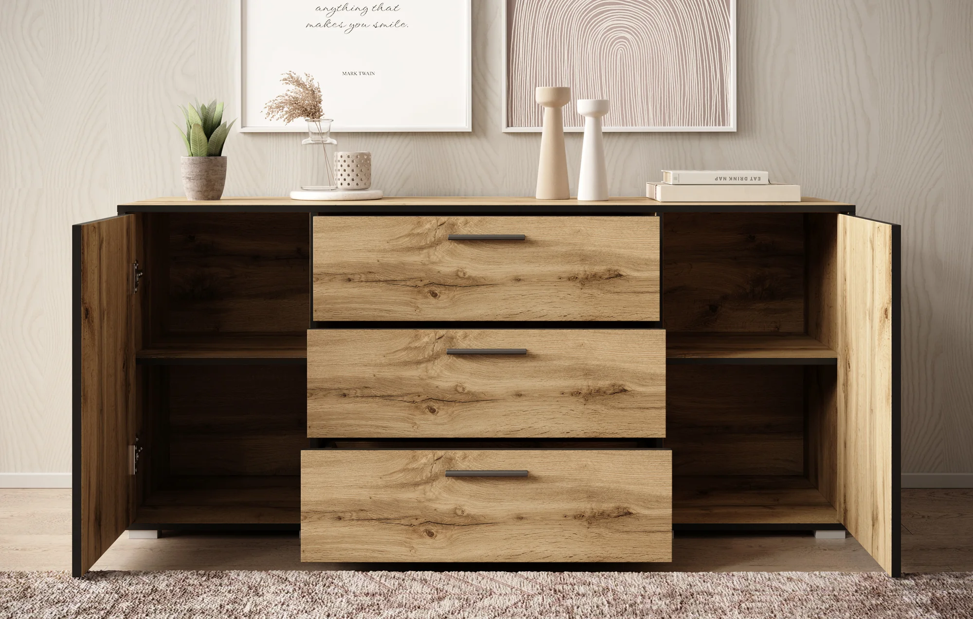 Betty - Dressoir - Eiken - 150x40x68 cm - Image 3