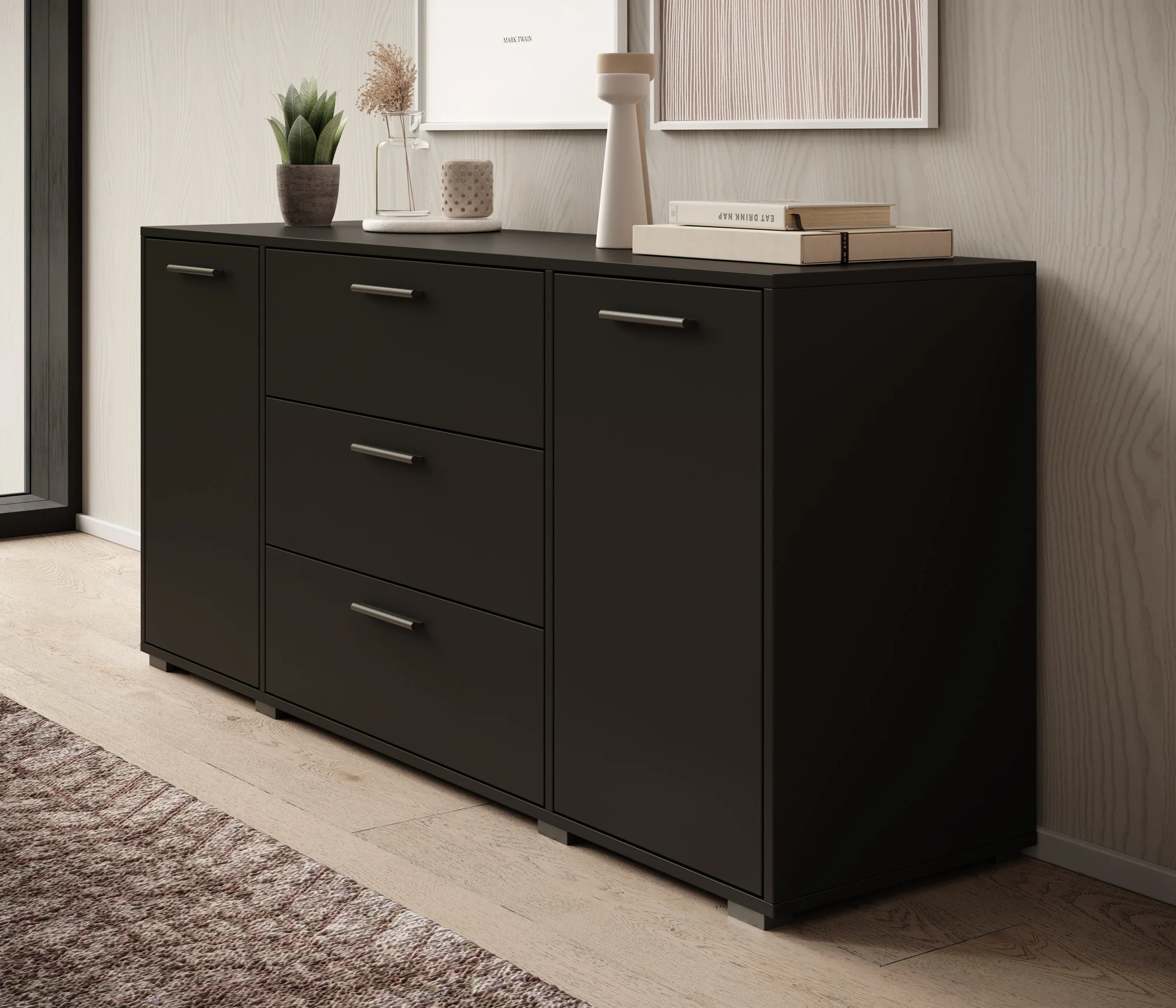 Betty - Dressoir - Zwart - 150x40x68 cm - Image 4