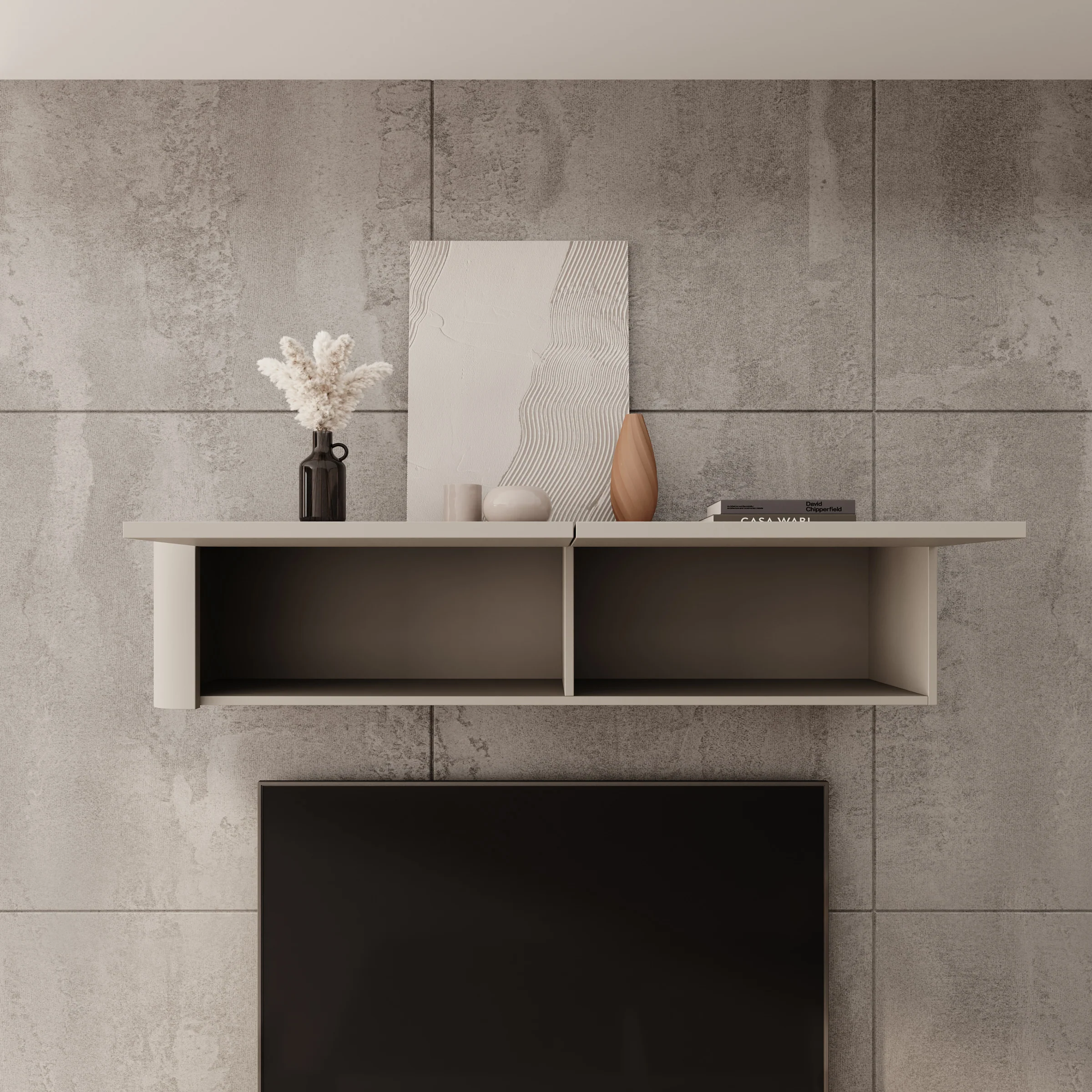 Bijou - Wandkast - Beige - 129x34x30 cm - Image 2