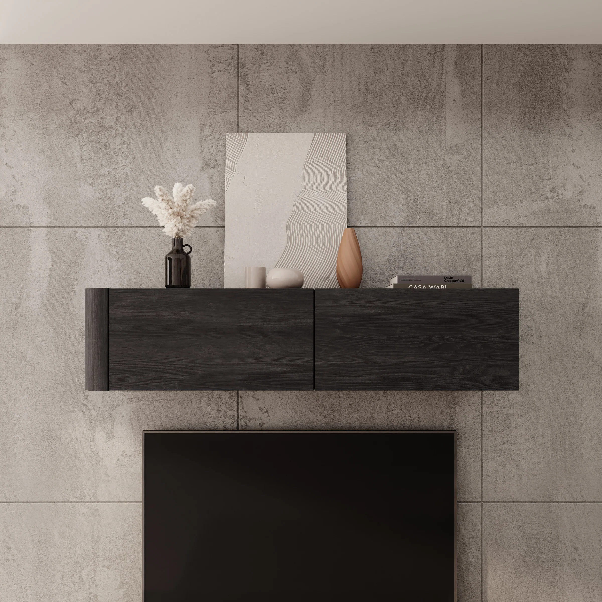 Bijou - Wandkast - Zwart - 129x34x30 cm - Image 3