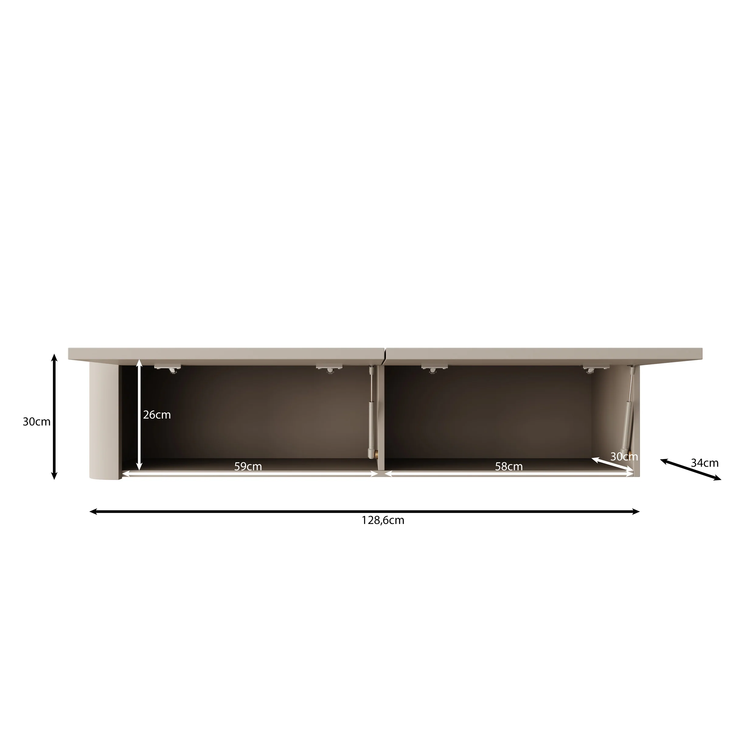Bijou - Wandkast - Zwart - 129x34x30 cm - Image 5