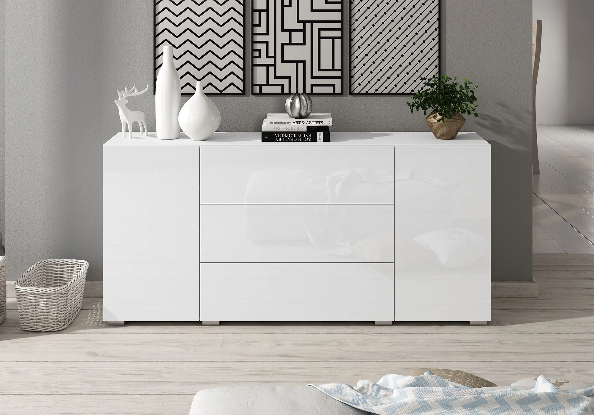 Bonzo - Dressoir - Wit - 150x39x68 cm - Image 2