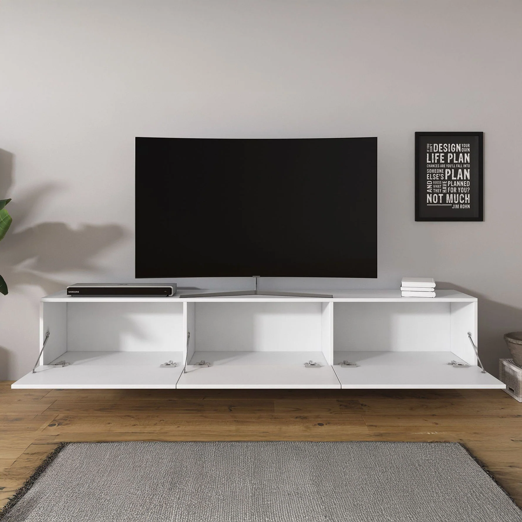 Bonzo - TV-Meubel - Wit - 180x33x30 cm - Image 2
