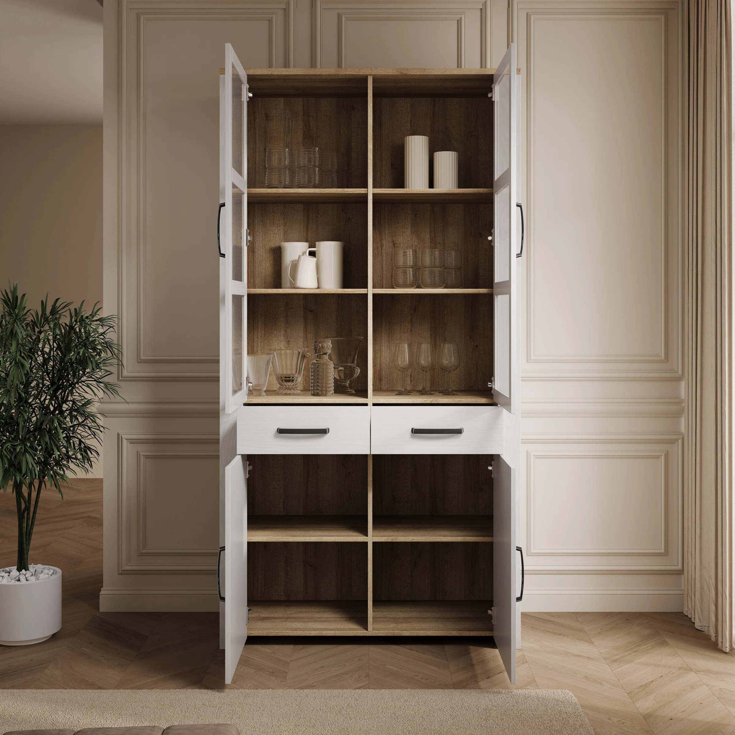 Borello - Buffetkast - Wit - 106x42x205 cm - Image 2