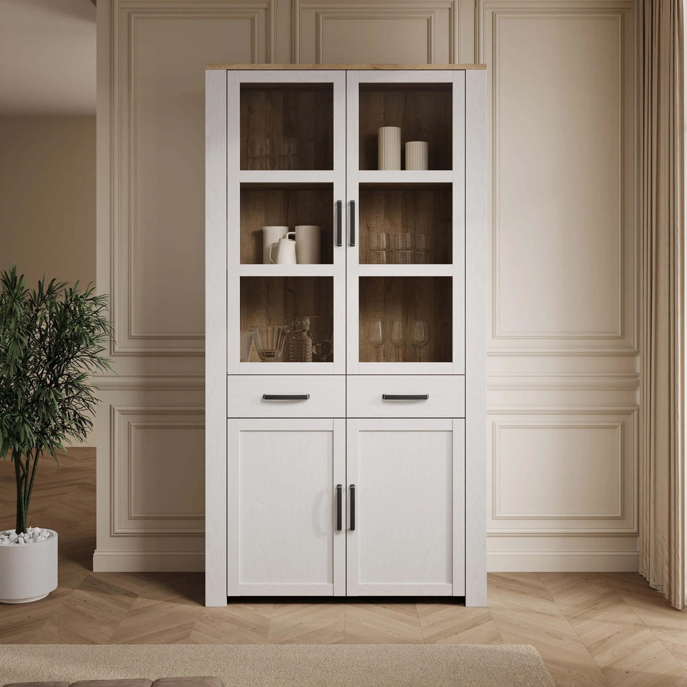 Borello - Buffetkast - Wit - 106x42x205 cm - Image 3