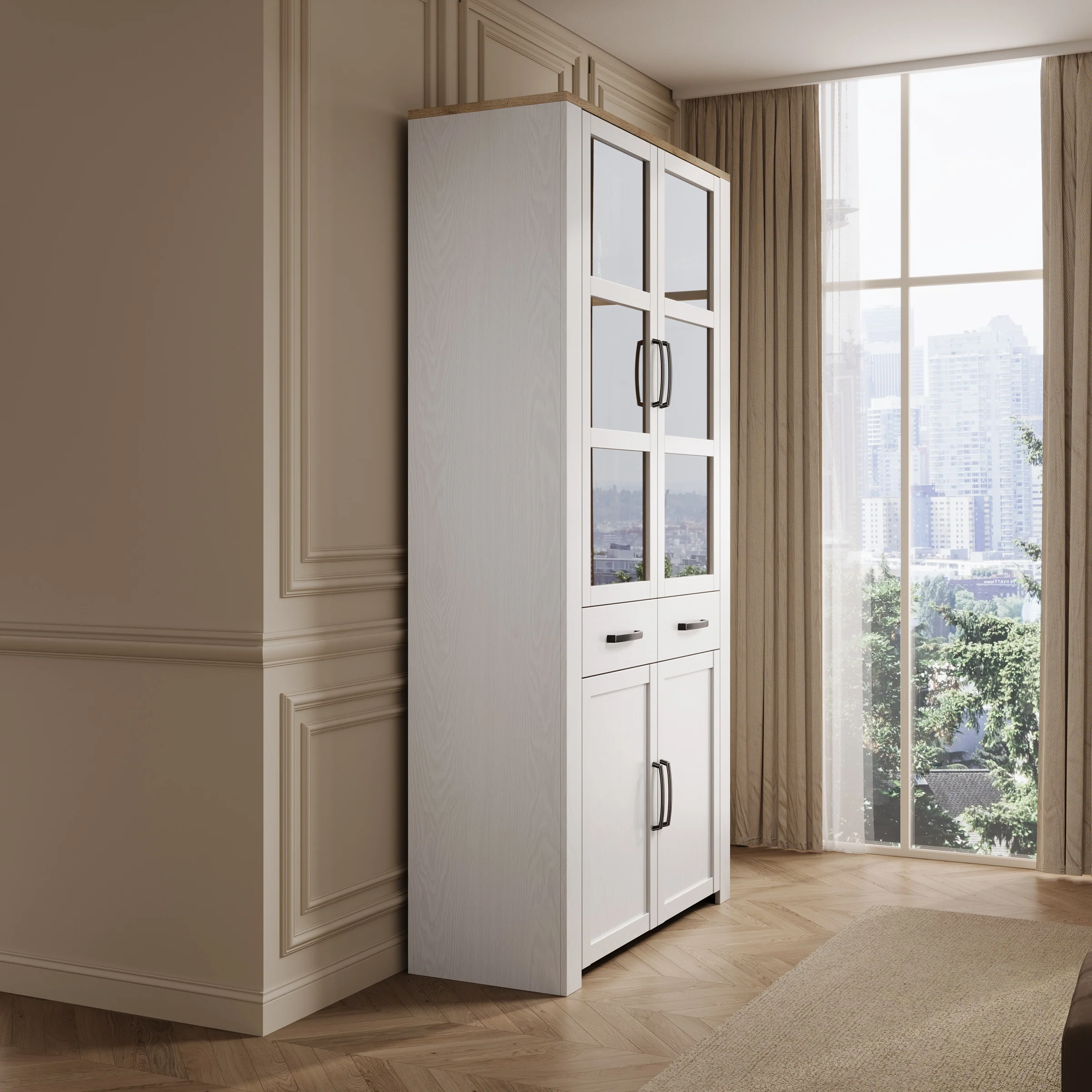 Borello - Buffetkast - Wit - 106x42x205 cm - Image 4