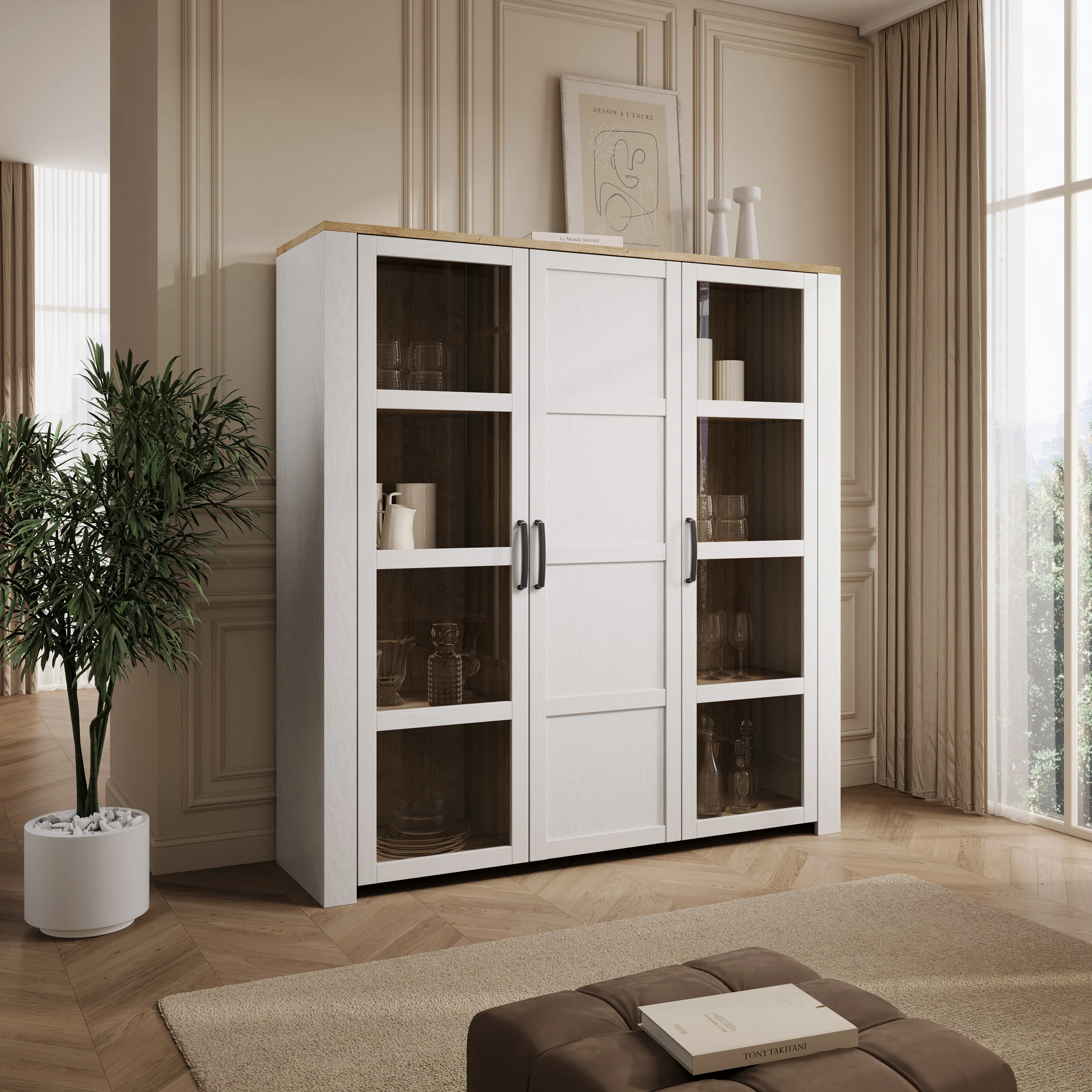 Borello - Buffetkast - Wit - 151x42x161 cm