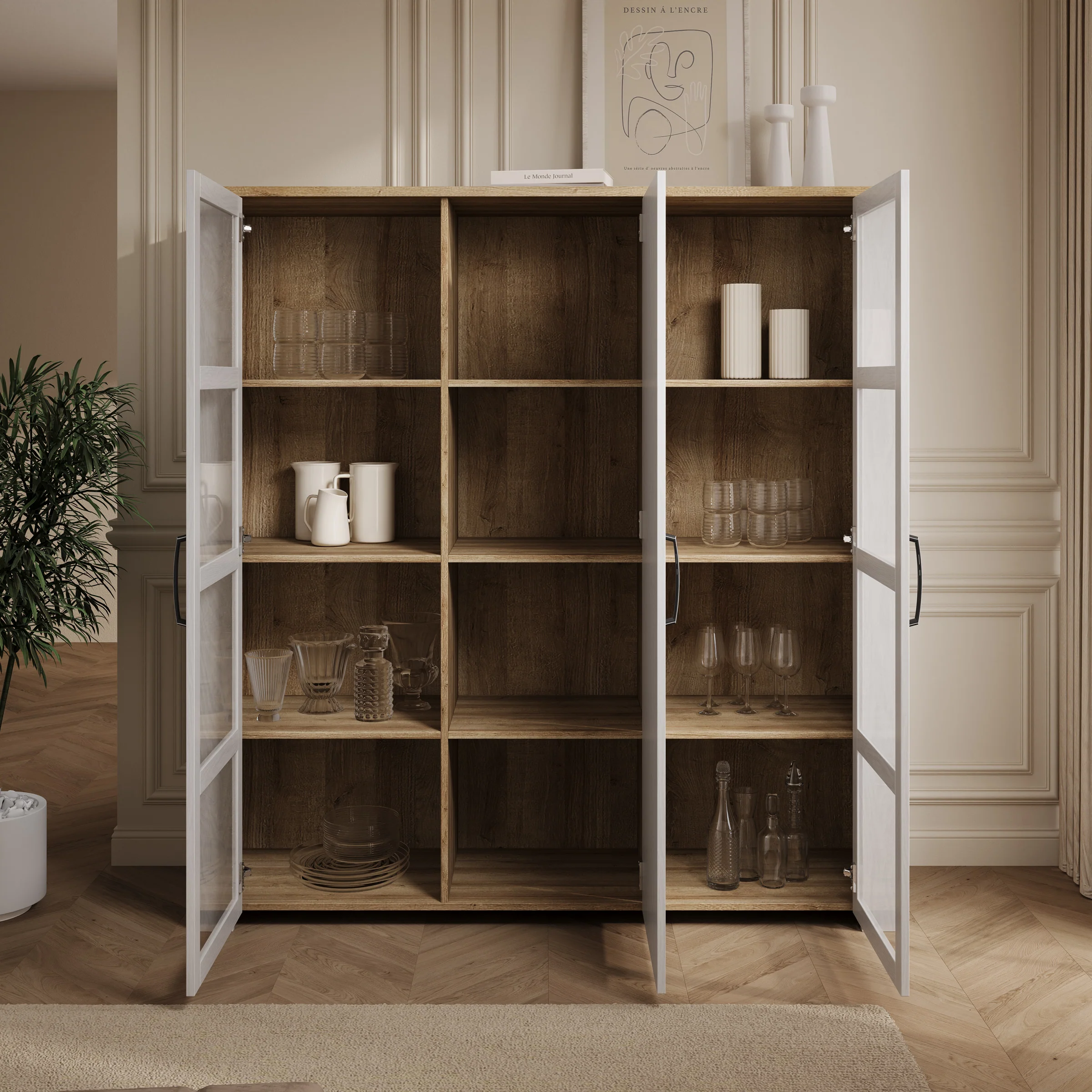 Borello - Buffetkast - Wit - 151x42x161 cm - Image 2