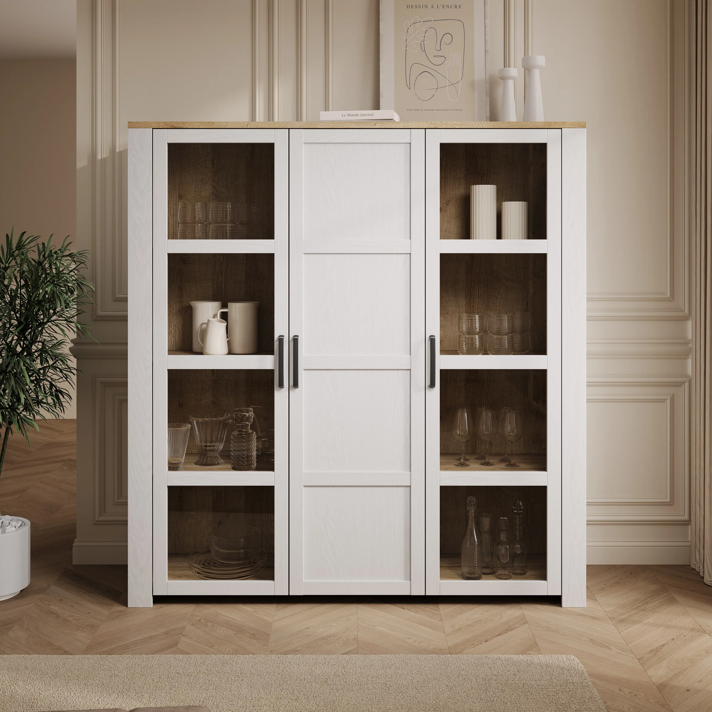 Borello - Buffetkast - Wit - 151x42x161 cm - Image 3