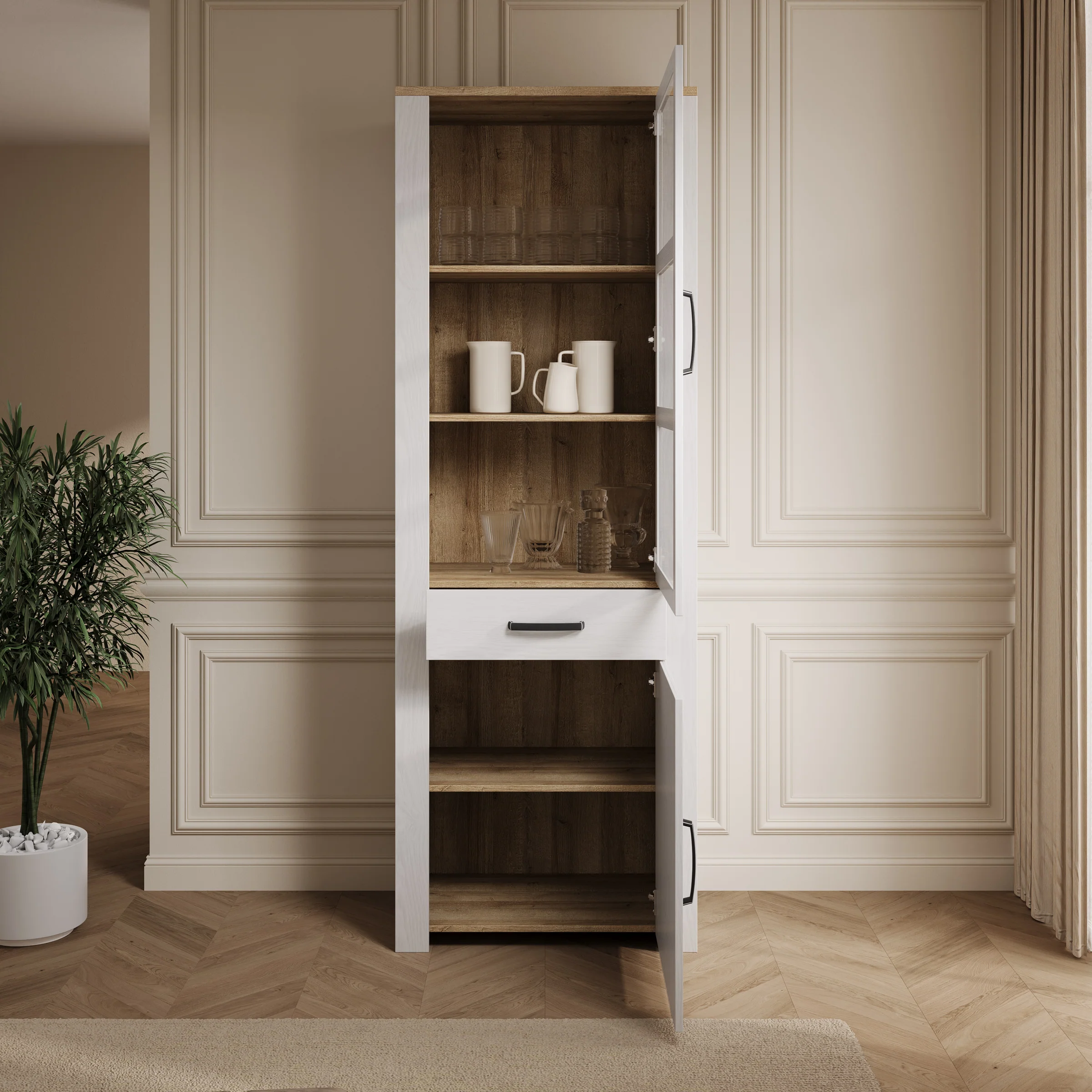 Borello - Buffetkast - Wit - 72x42x205 cm - Image 2
