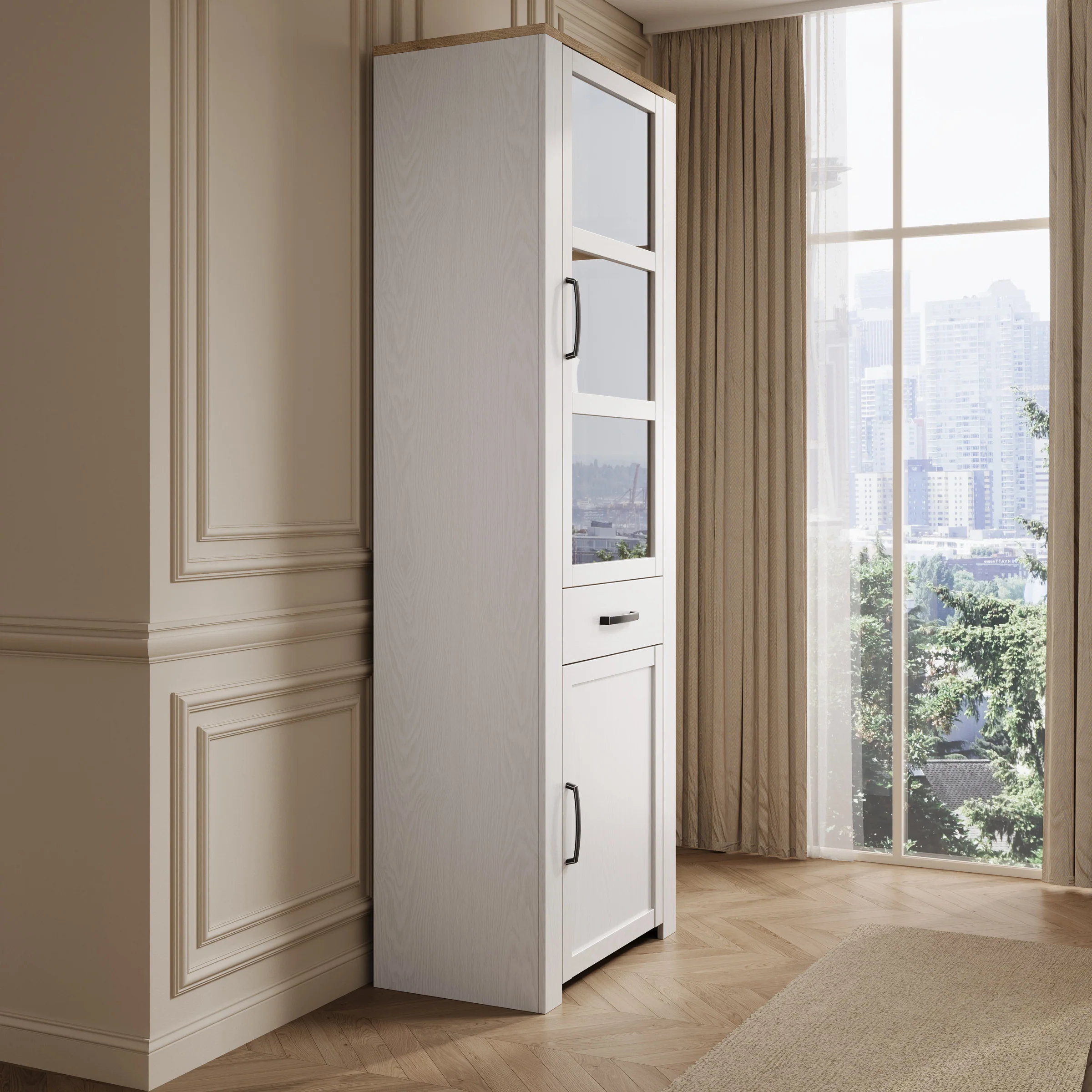 Borello - Buffetkast - Wit - 72x42x205 cm - Image 4