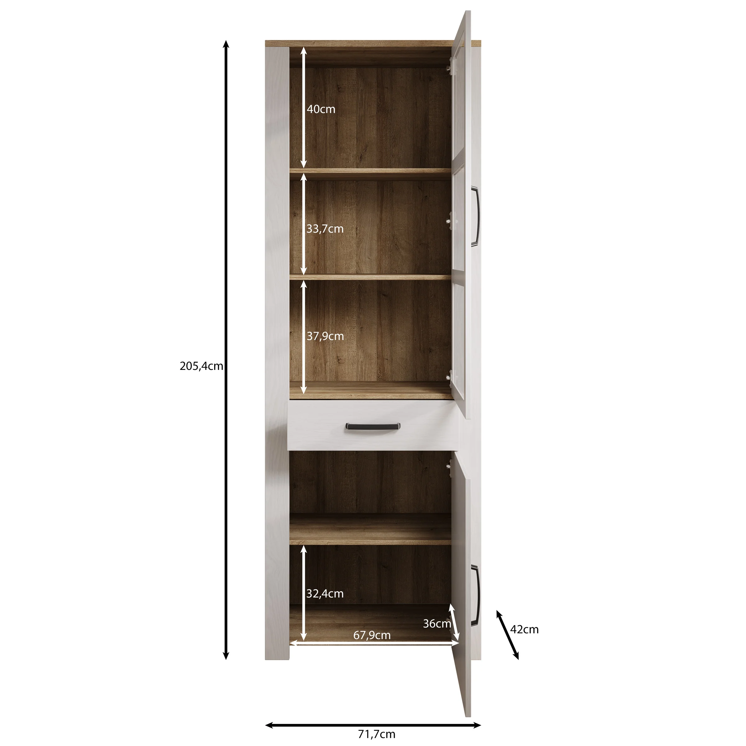 Borello - Buffetkast - Zwart - 72x42x205 cm - Image 5