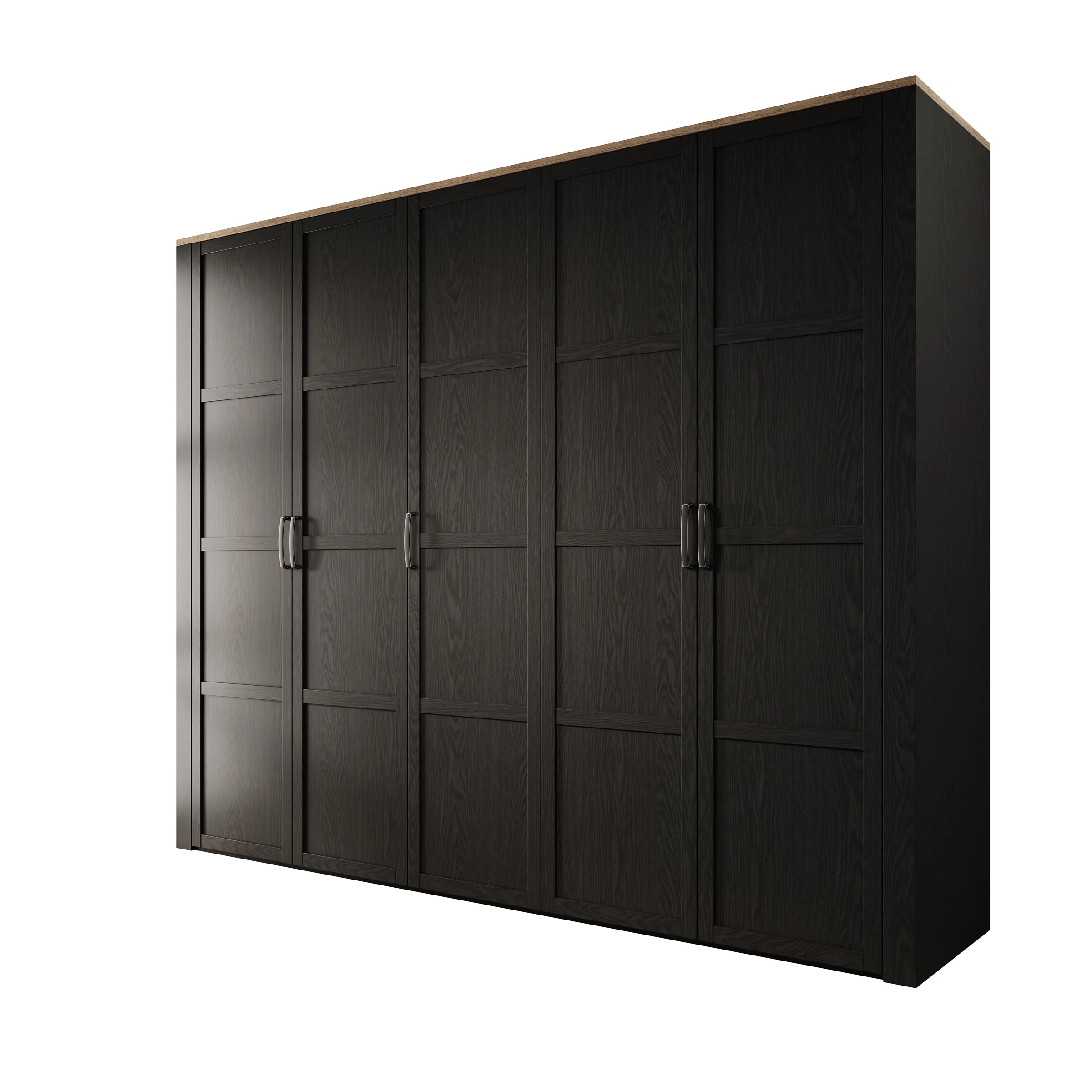 Borello - Kledingkast 5 deurs - Zwart - 266x60x214 cm - Image 6