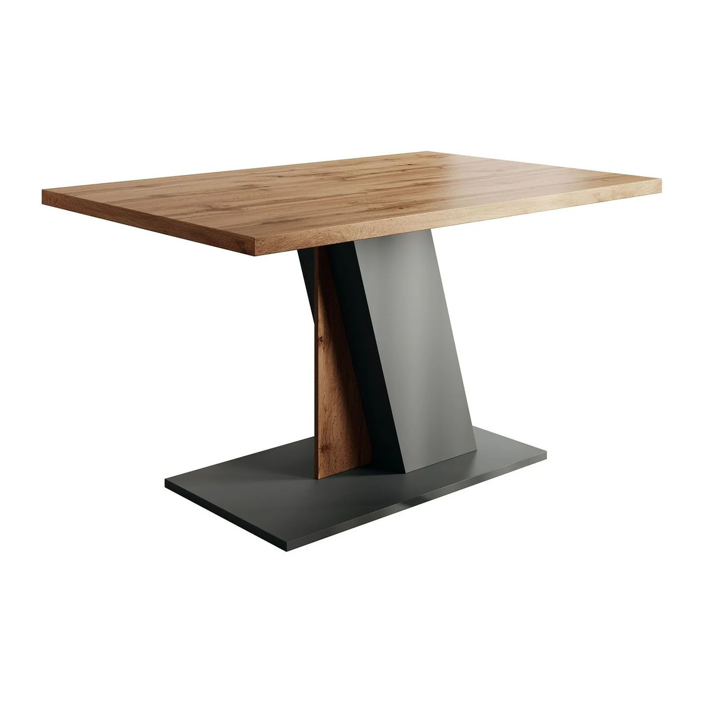 Brand - Eetkamertafel - Eiken/grijs - 138x90x76 cm - Image 4