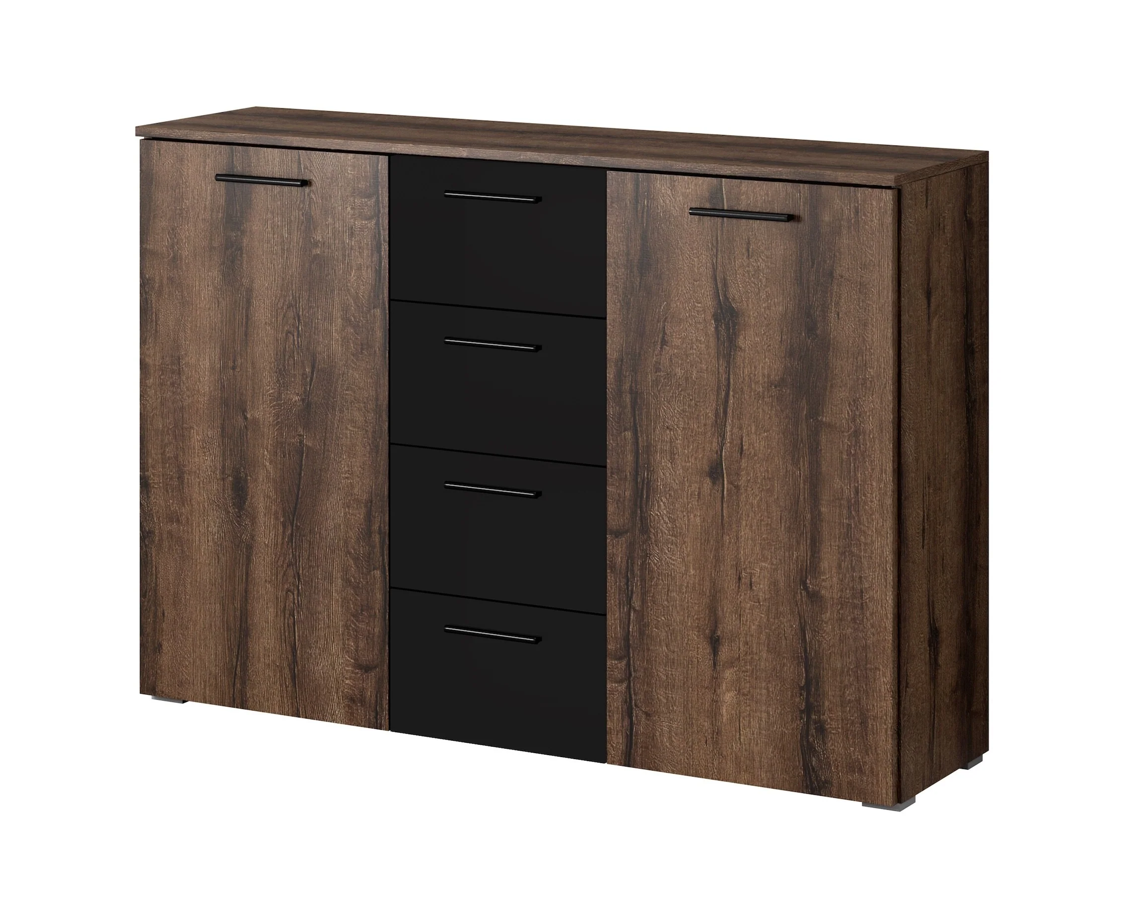 Brown - Dressoir - Zwart/eiken - 132x38x93 cm - Image 6