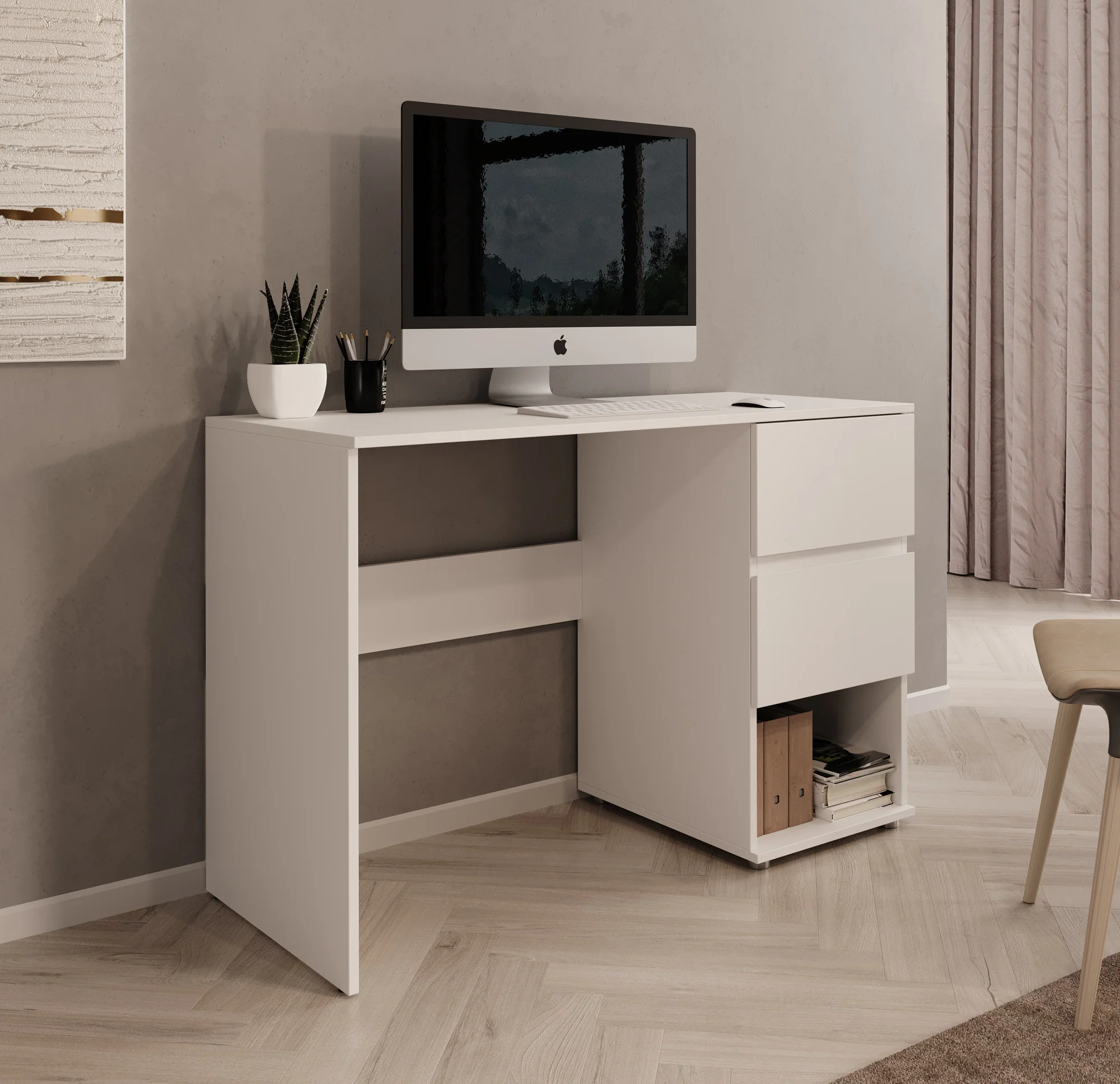 Brussel - Bureau - Wit - 115x50x77 cm