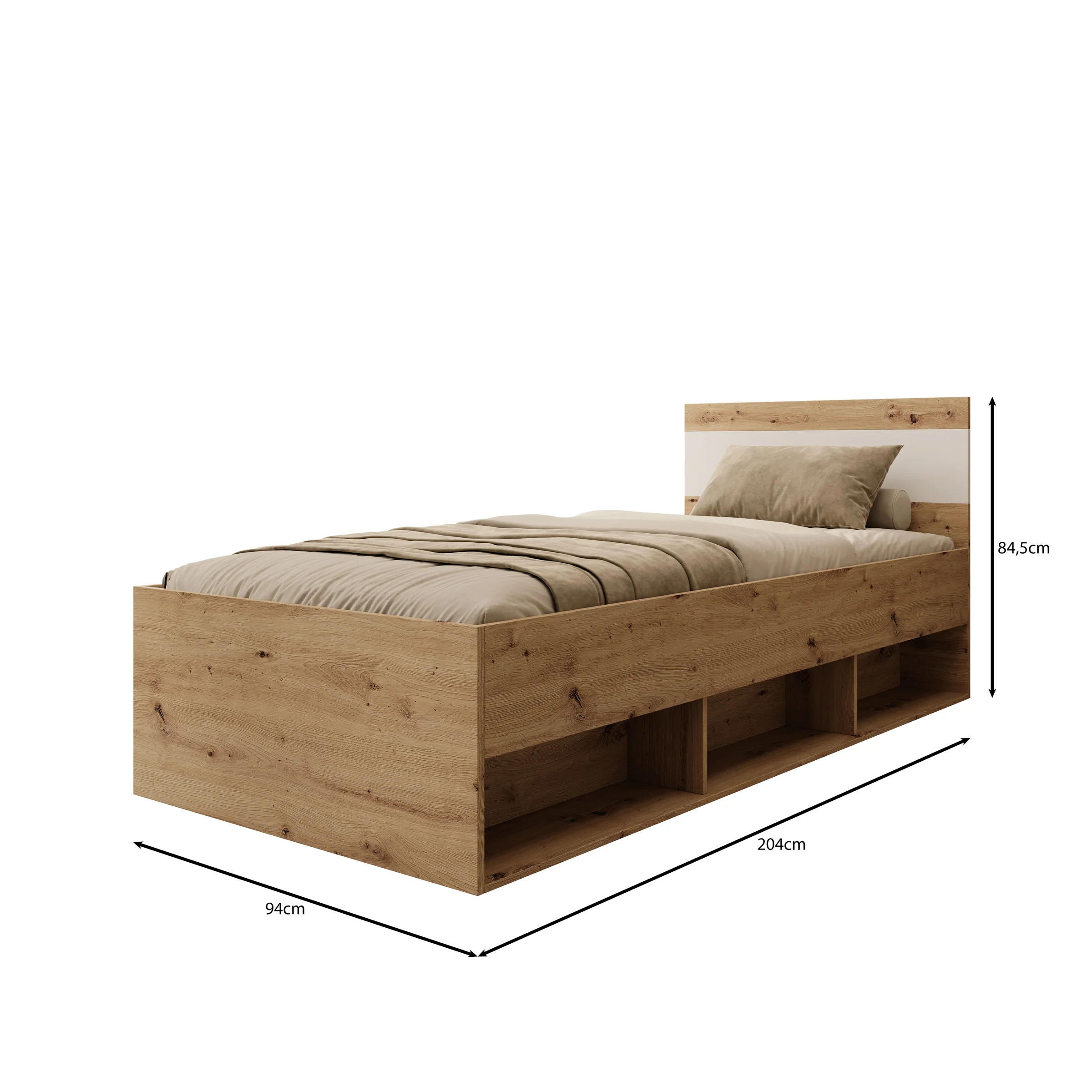 Brussel - Eenpersoonsbed - Eiken - 90x200 cm - Image 3