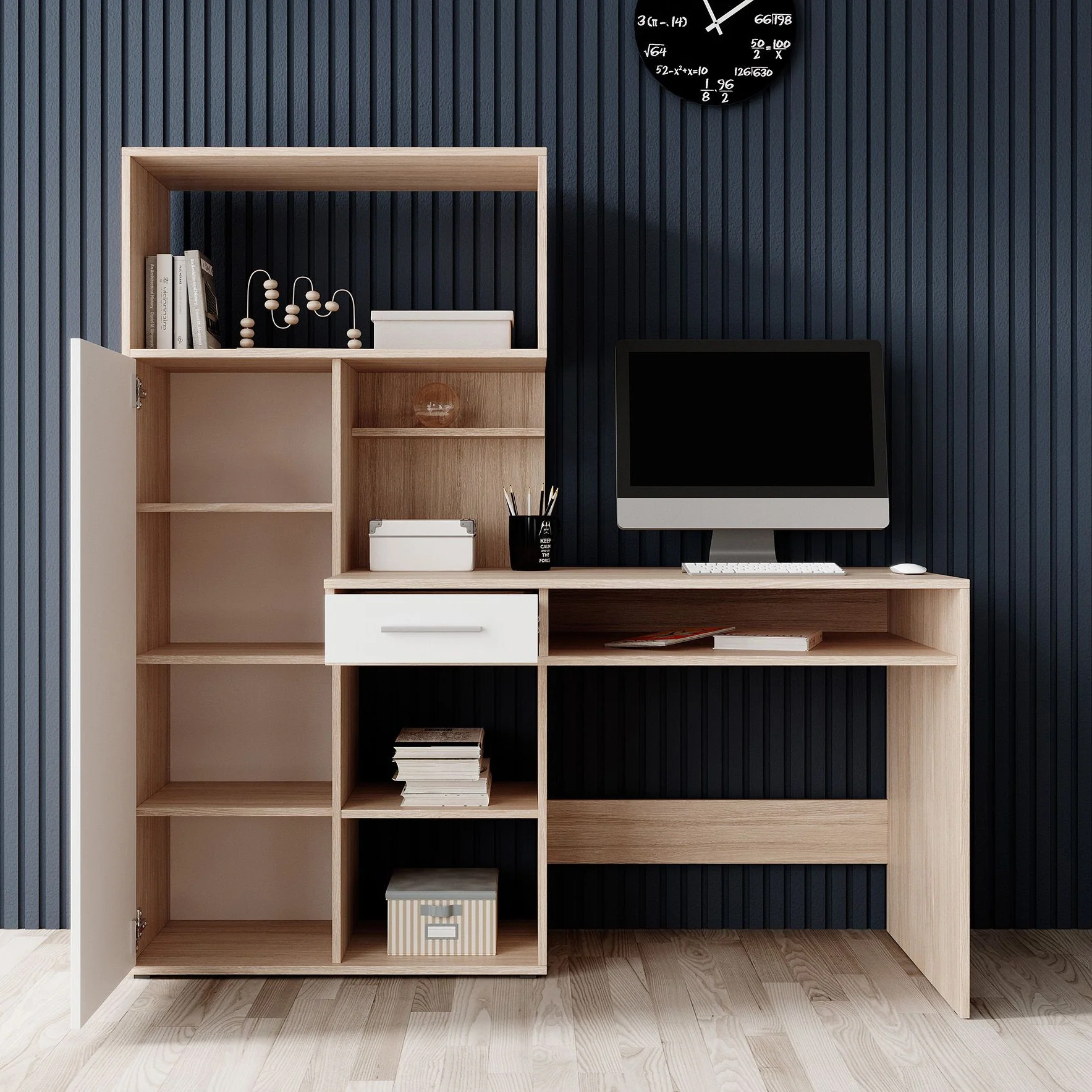 Harrah - Bureau - Eiken - Wit - 150 cm - Image 5