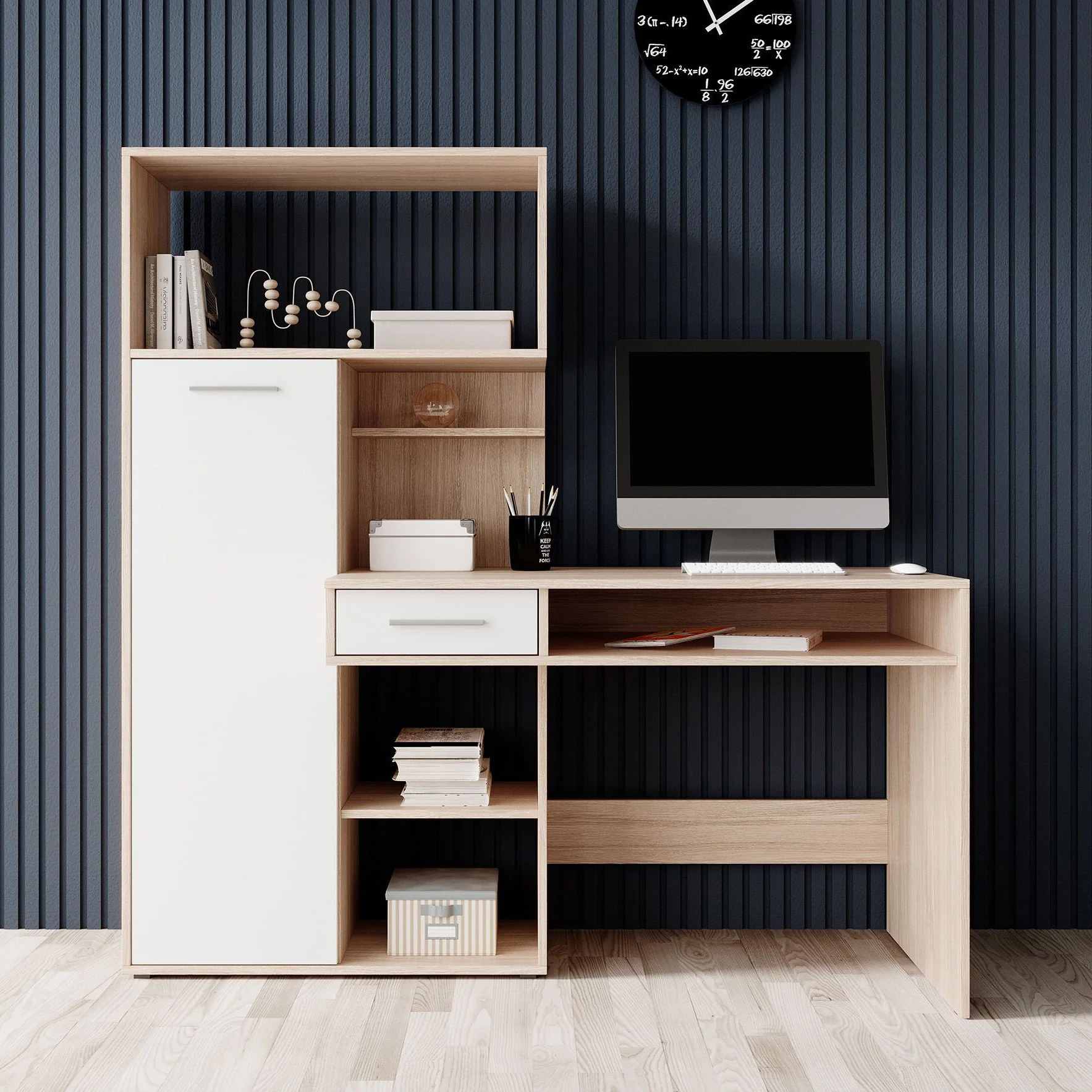 Harrah - Bureau - Eiken - Wit - 150 cm - Image 6
