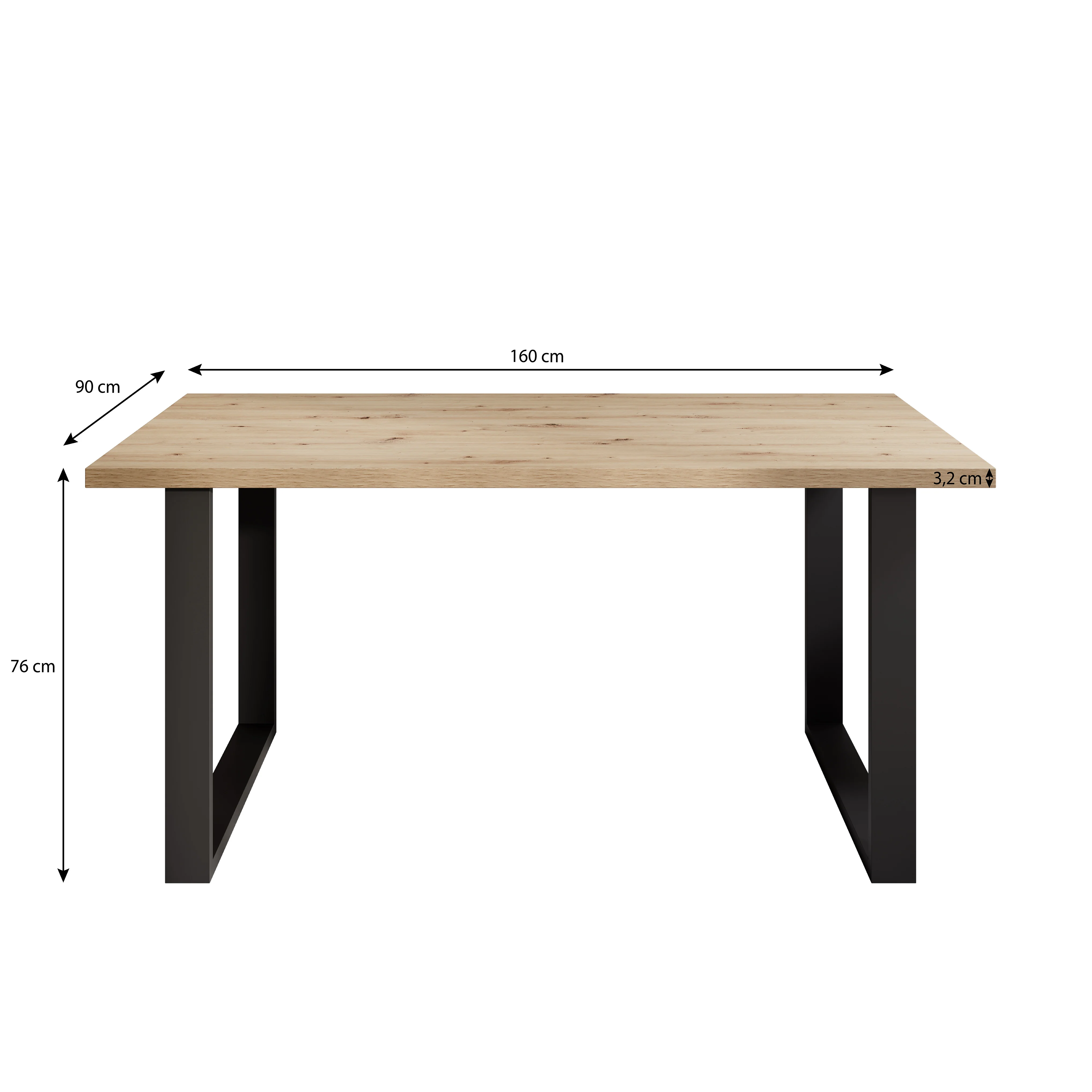 Butter - Eetkamertafel - Eiken - 160x90x76 cm - Image 3