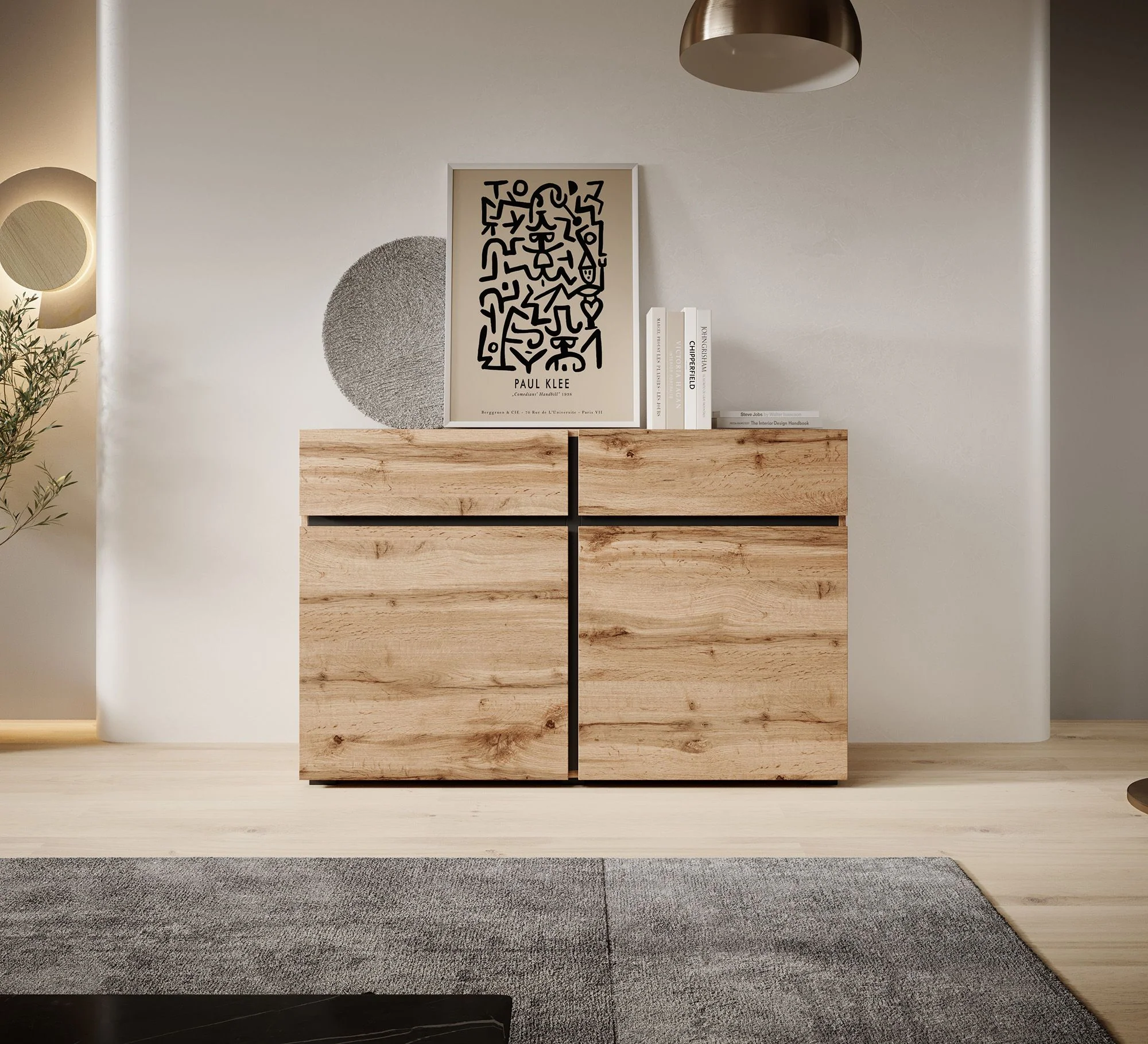 Cainan - Dressoir - Eiken/zwart - 119x40x78 cm - Image 2