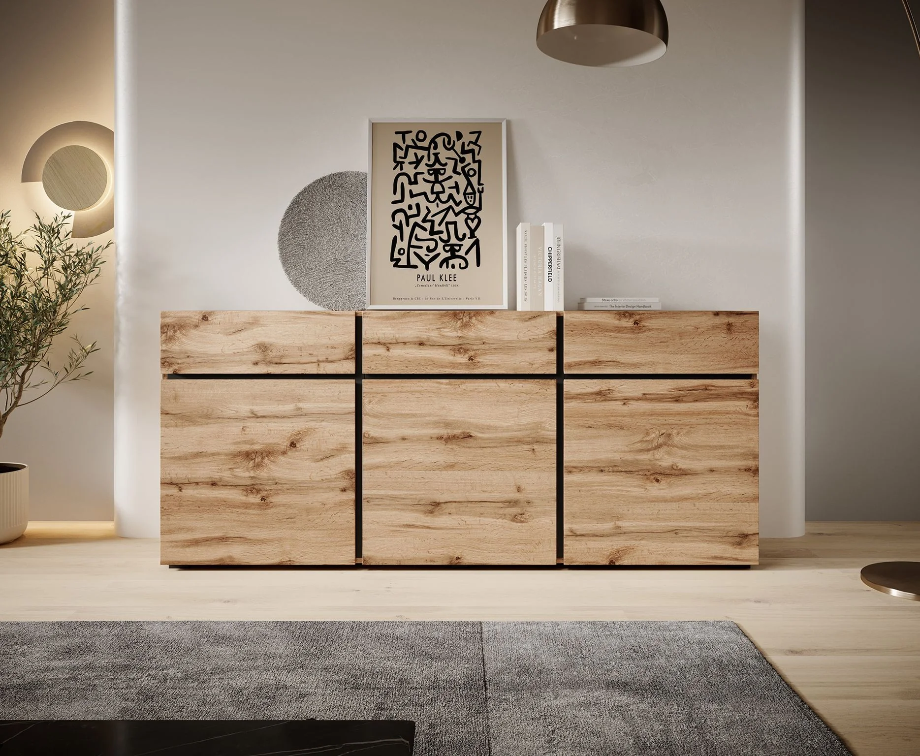 Cainan - Dressoir - Eiken/zwart - 180x40x78 cm - Image 2