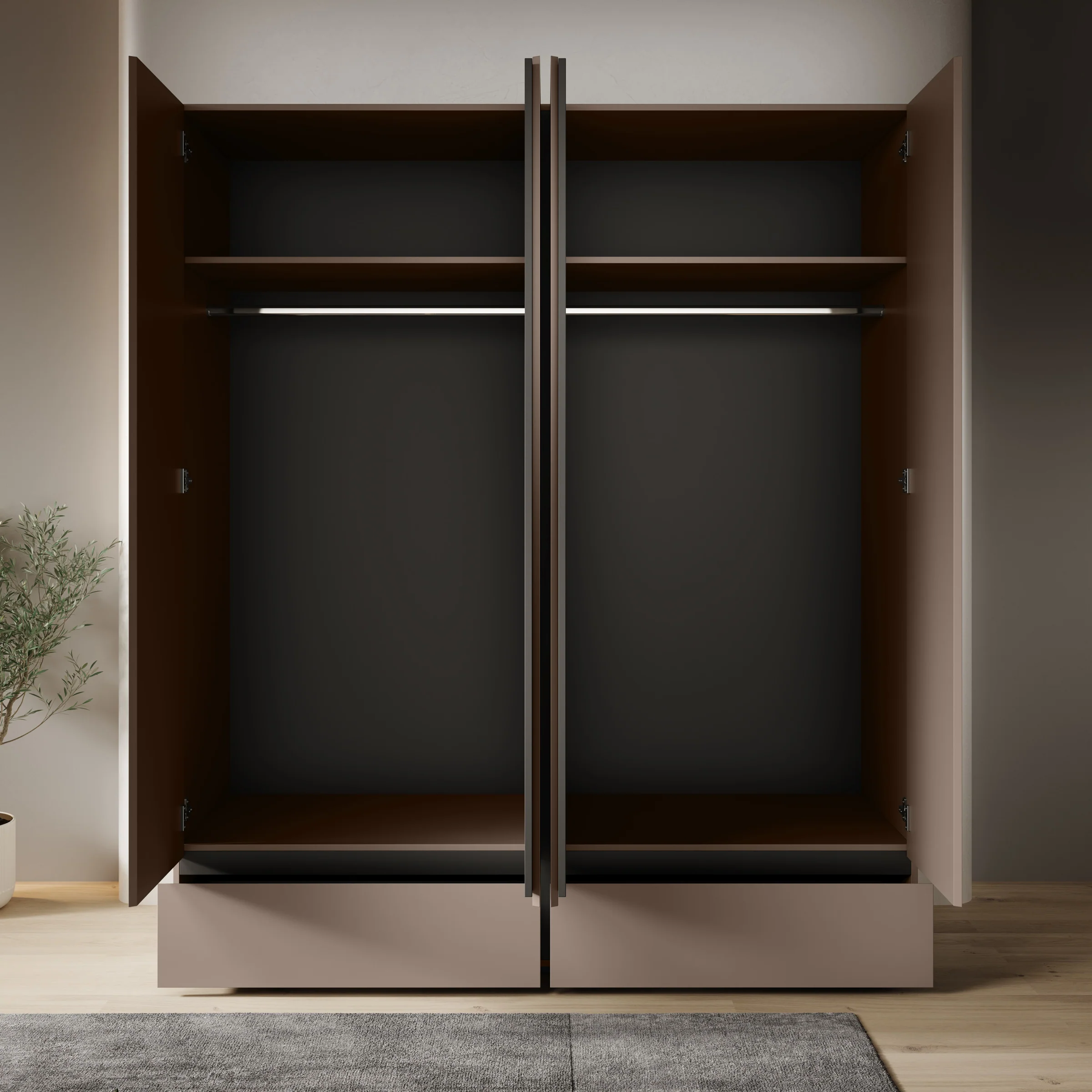Cainan - Kledingkast 4-deurs - Beige - 180x60x210 cm - Image 2