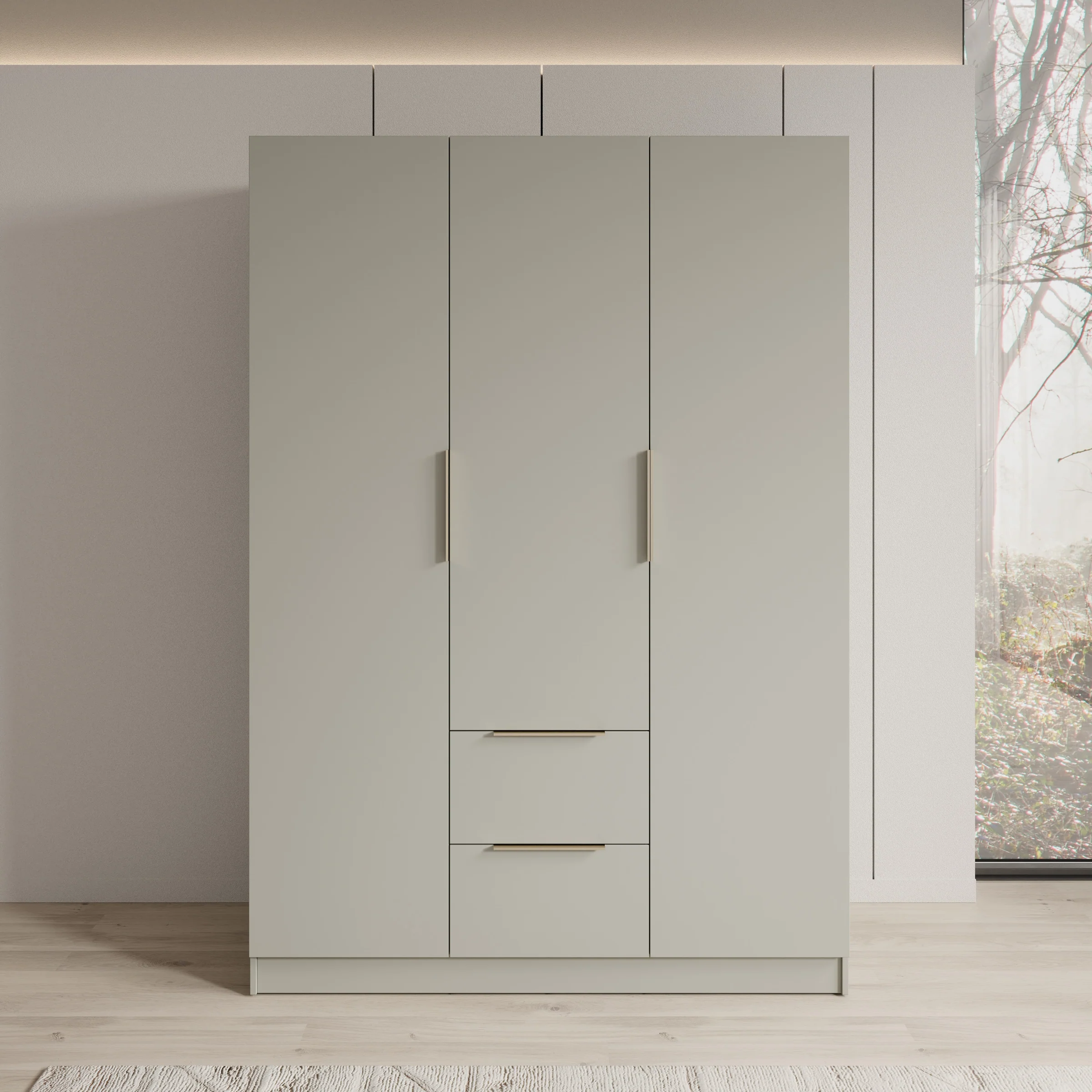 Caliero - Kledingkast 3-deurs - Beige - 150x60x216 cm - Image 3