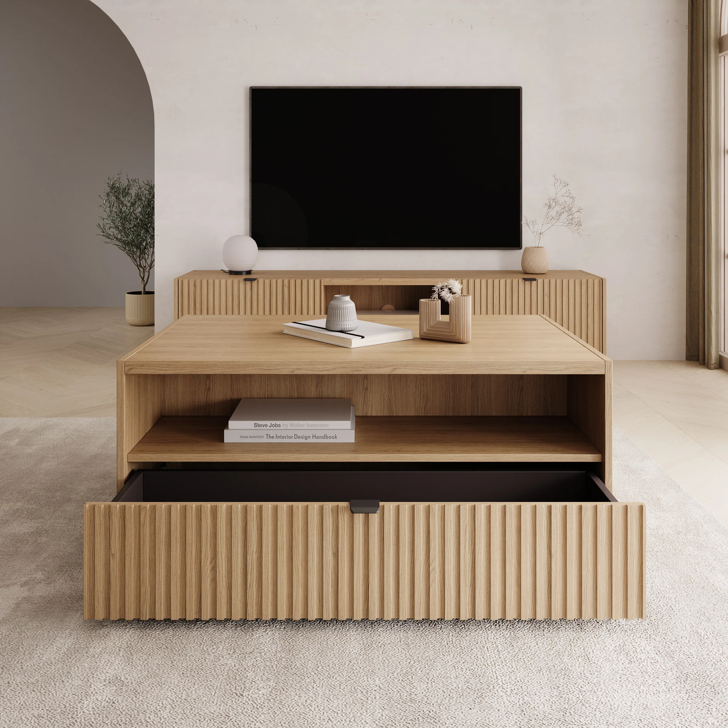 Callahan - Salontafel - Eiken - 100x65x42 cm - Image 2