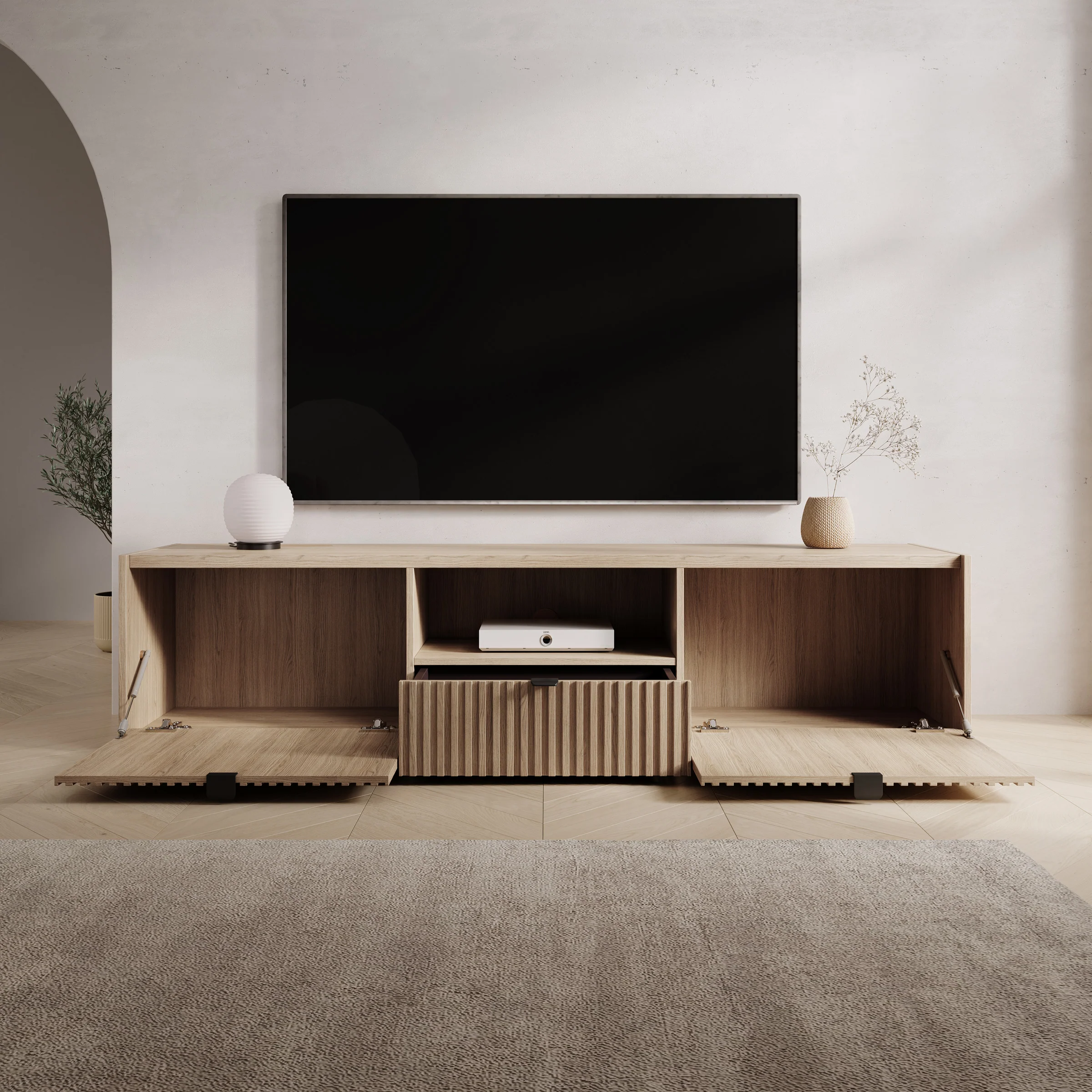 Callahan - TV-Meubel - Eiken - 179x40x42 cm - Image 2