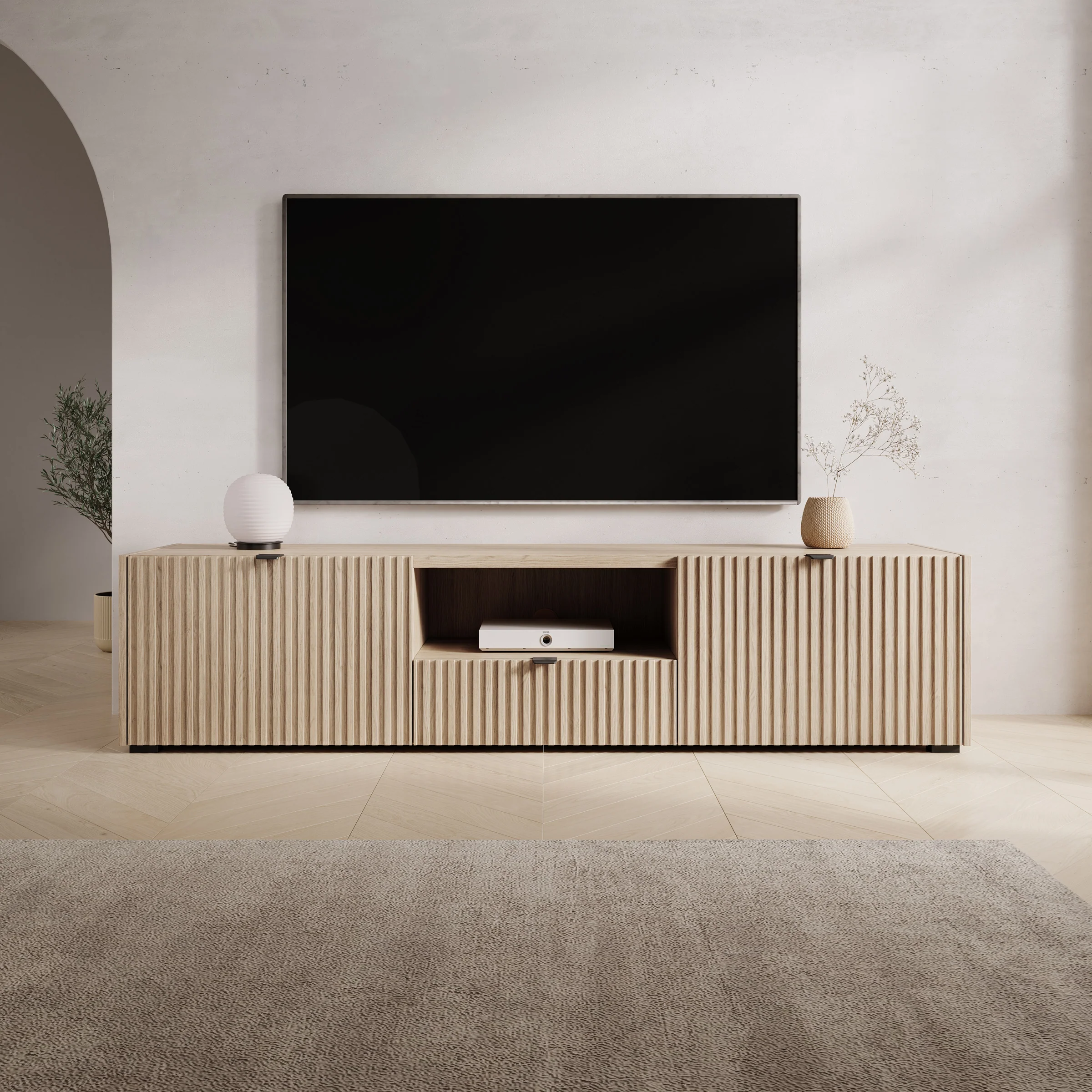 Callahan - TV-Meubel - Eiken - 179x40x42 cm - Image 3