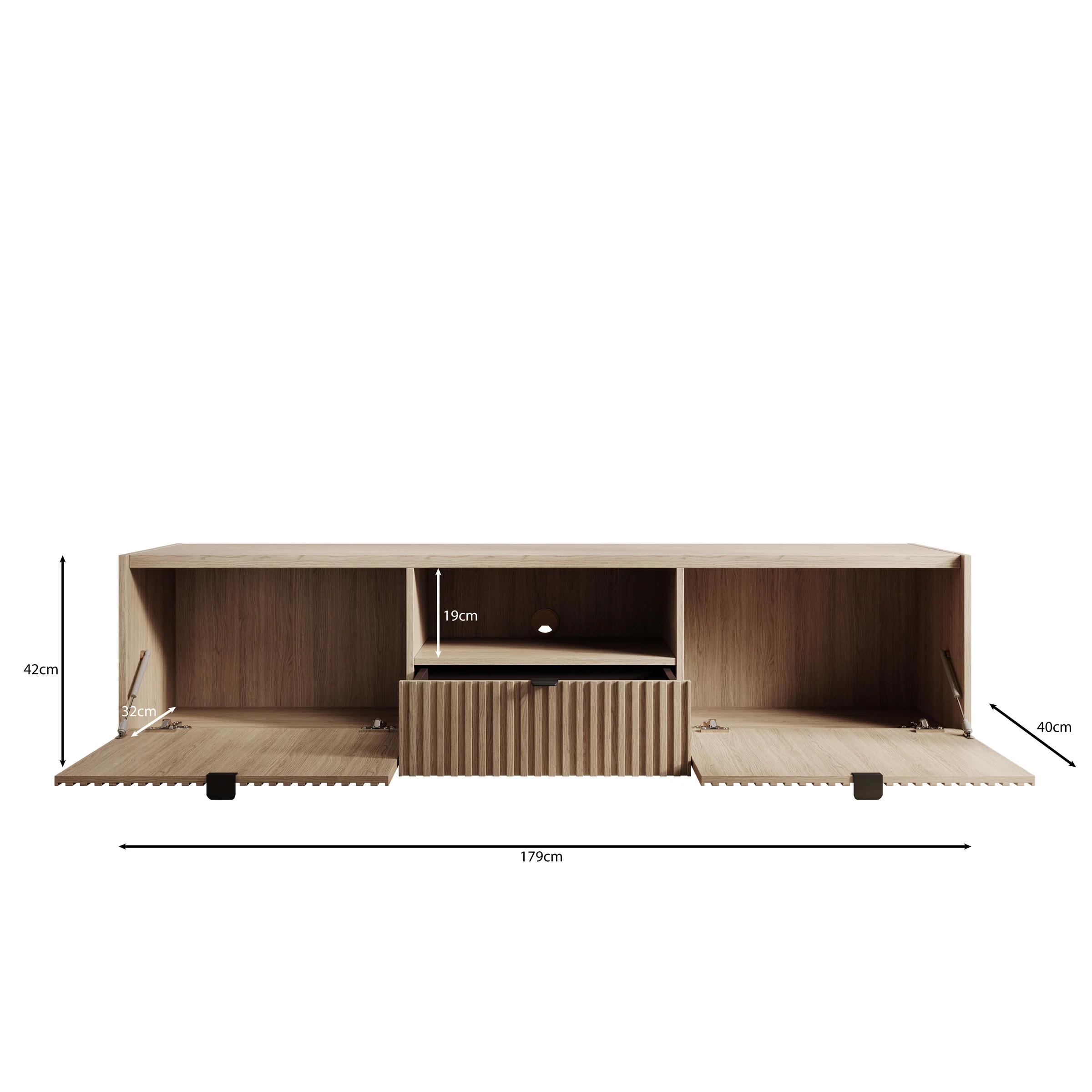 Callahan - TV-Meubel - Eiken - 179x40x42 cm - Image 6