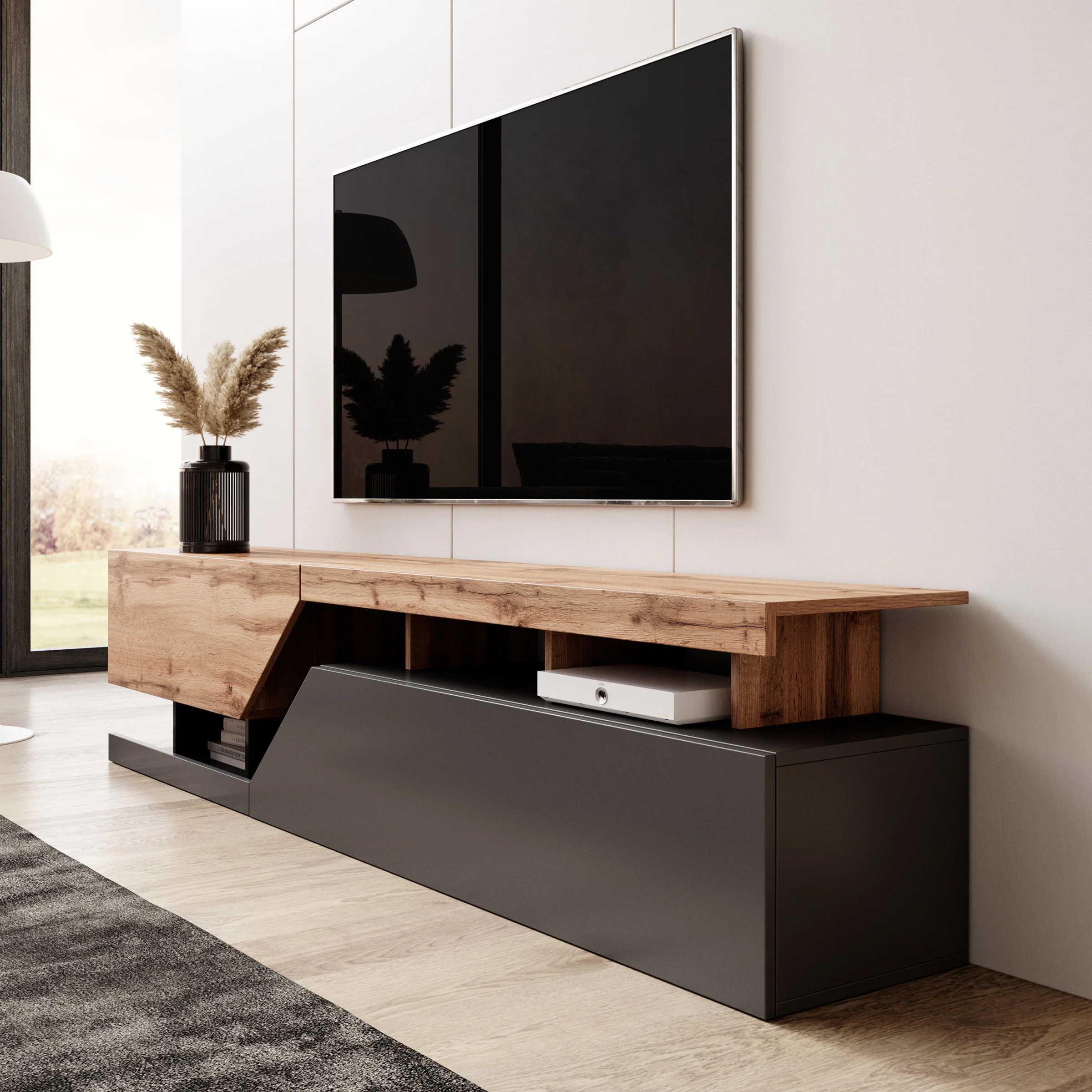 Canberra - TV-Meubel - Eiken/antraciet - Image 4
