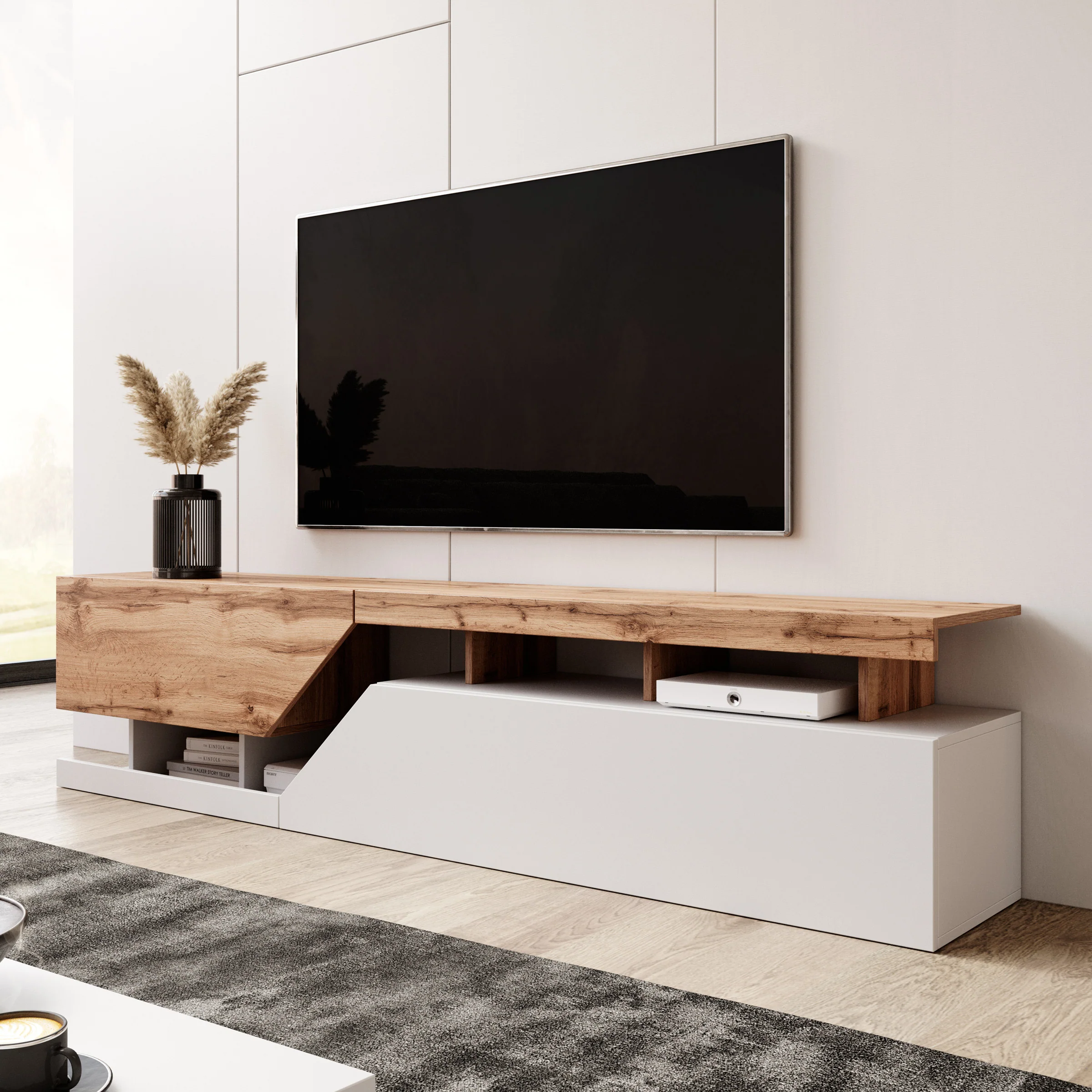 Canberra - TV-Meubel - Eiken/wit