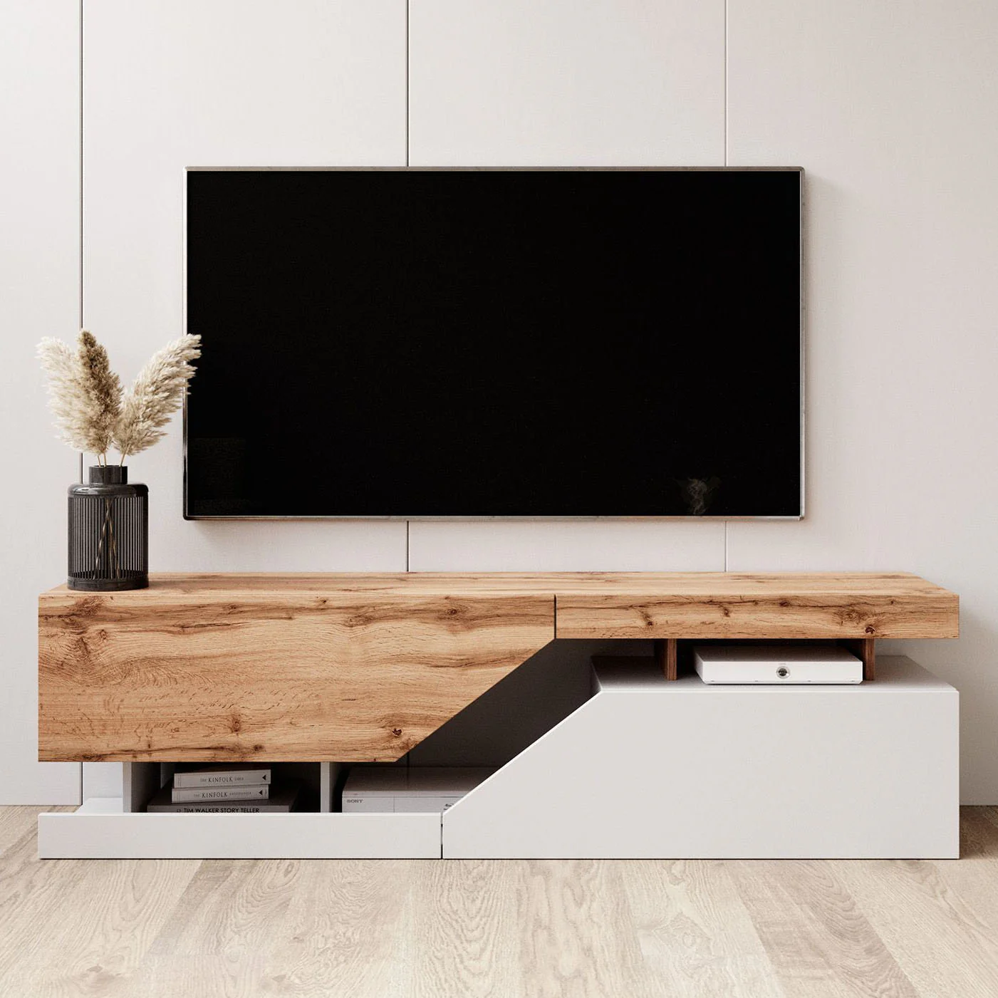 Canberra - TV-Meubel - Eiken/wit  - 160 cm - Image 3