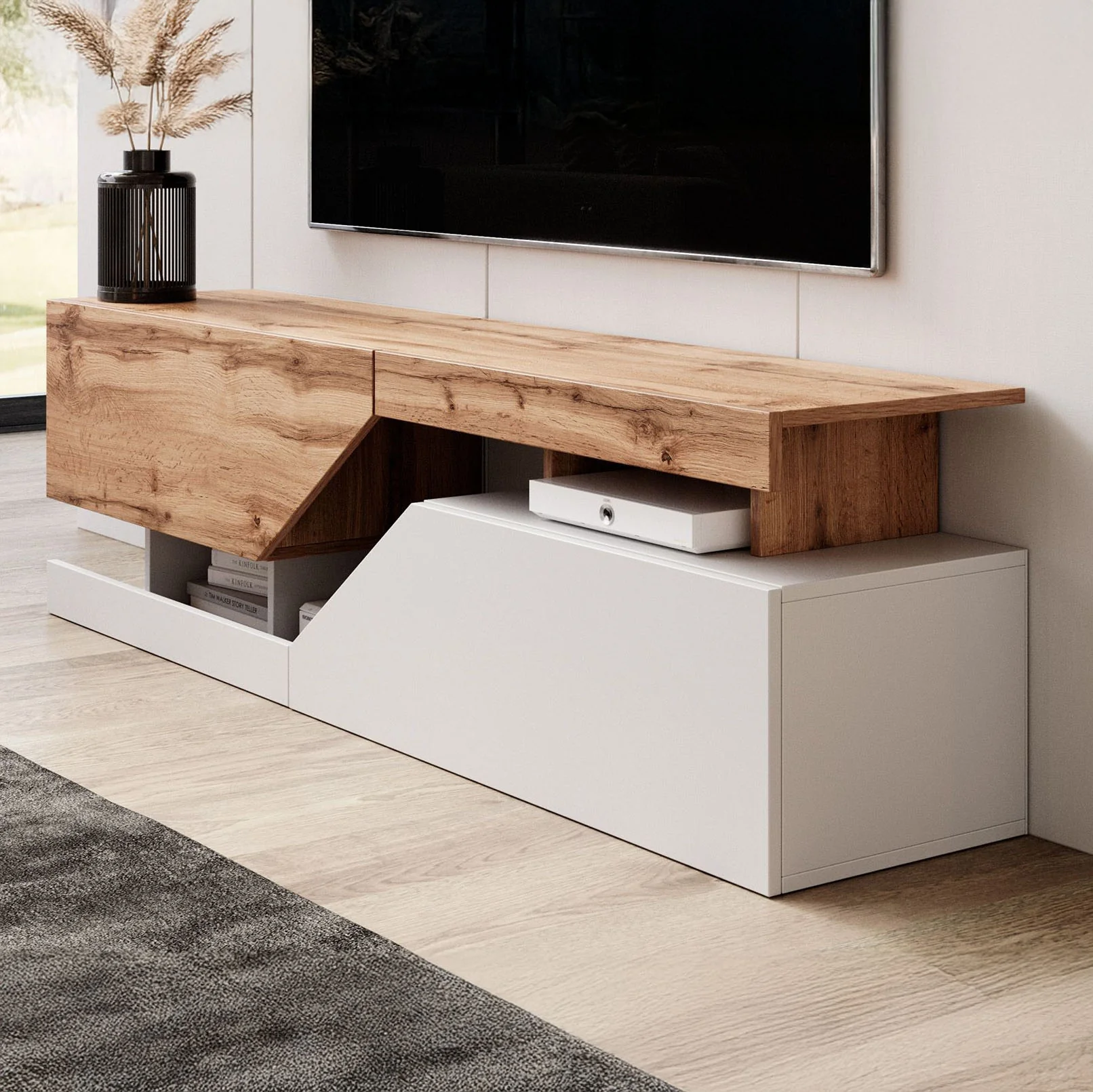 Canberra - TV-Meubel - Eiken/wit  - 160 cm - Image 4