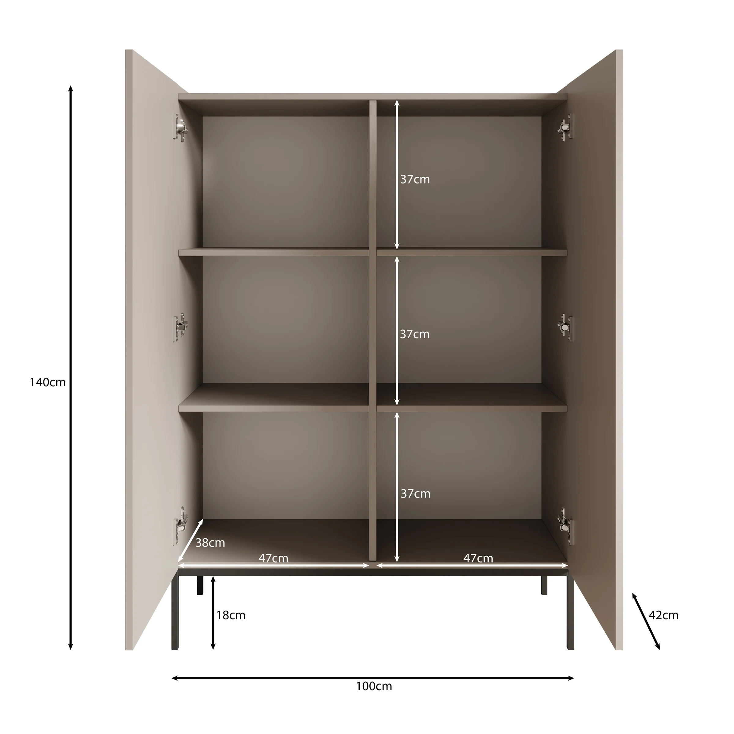 Capri - Dressoir - Eiken - 100x42x140 cm - Image 6