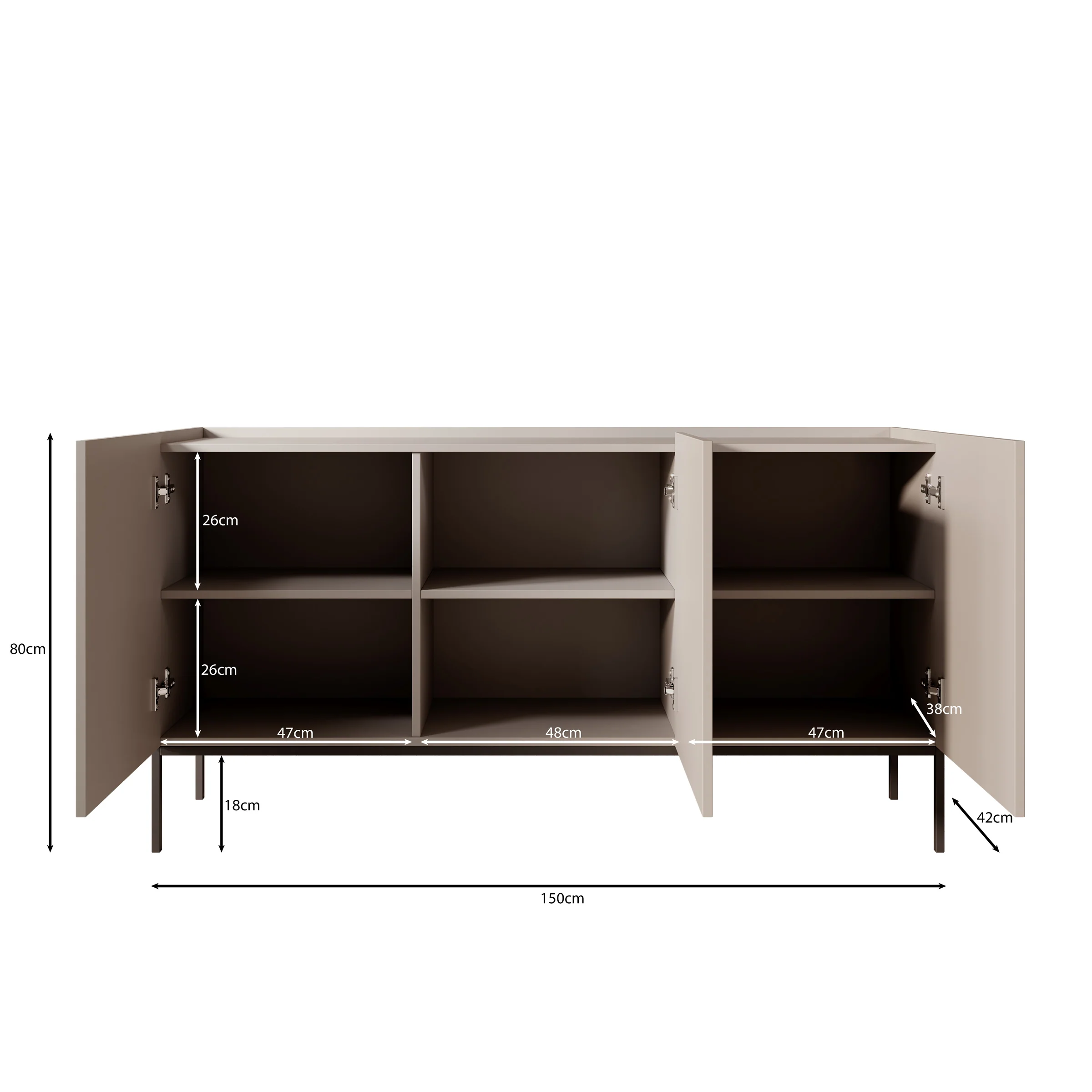 Capri - Dressoir - Eiken - 150x42x80 cm - Image 6
