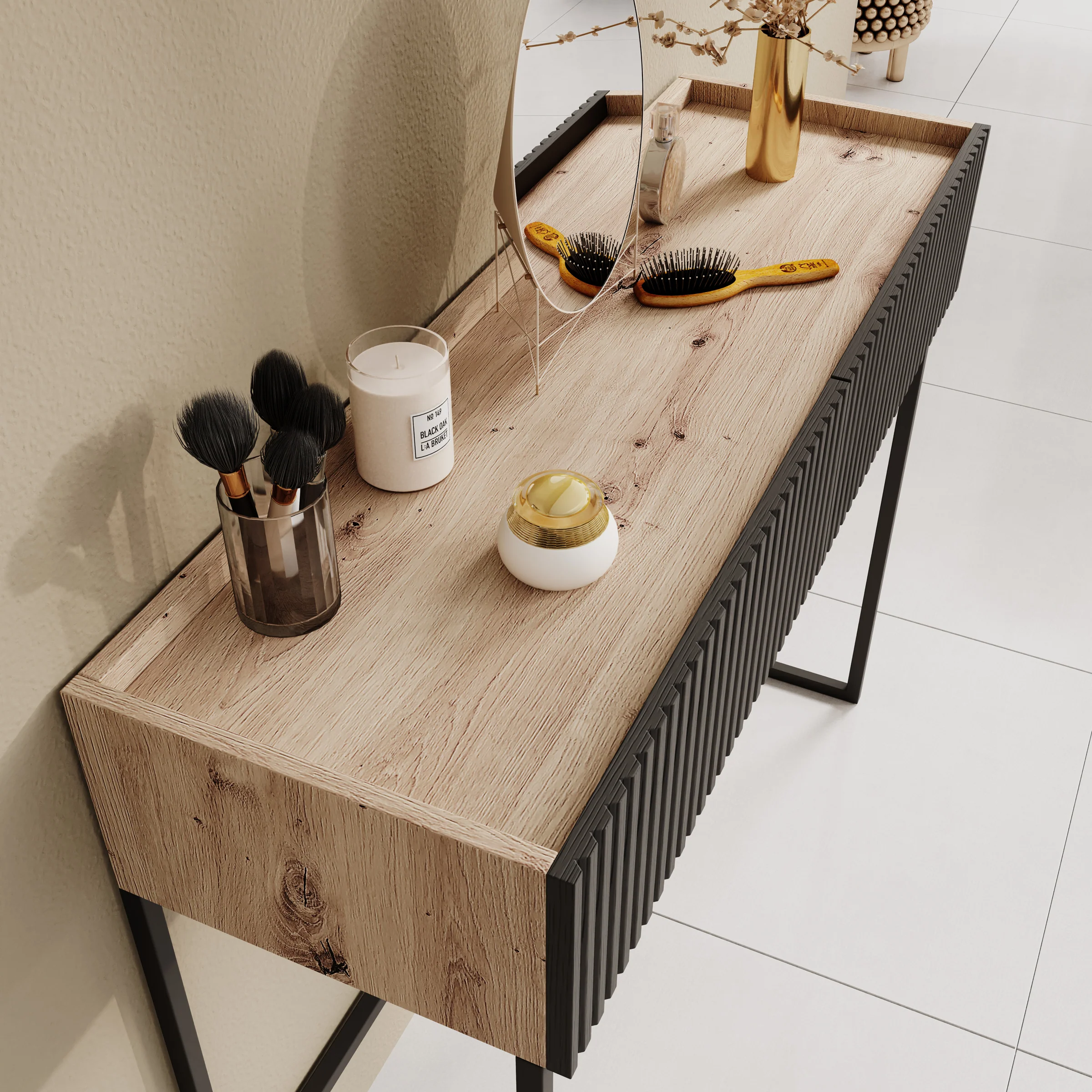 Capri - Kaptafel - Eiken - 100x32x80 cm - Image 5