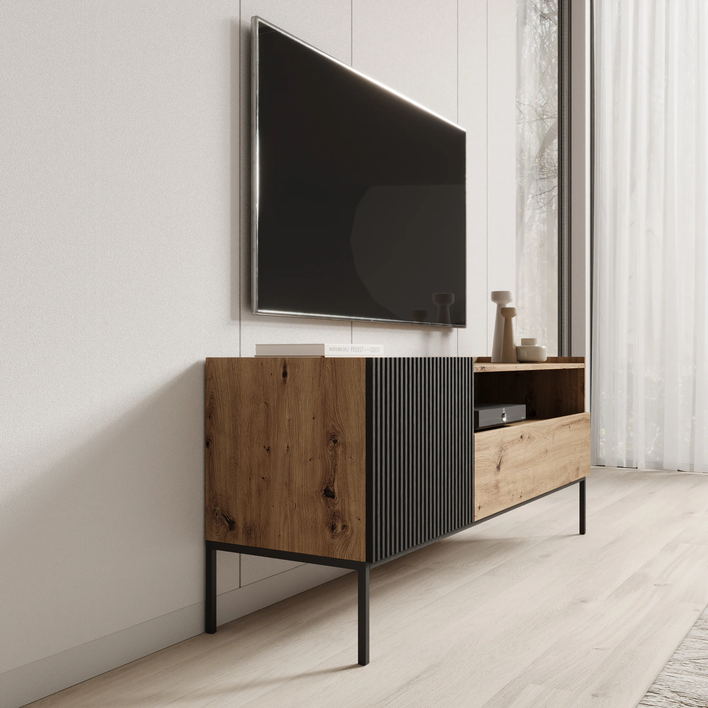 Capri - TV-Meubel - Eiken - 150x42x60 cm - Image 4