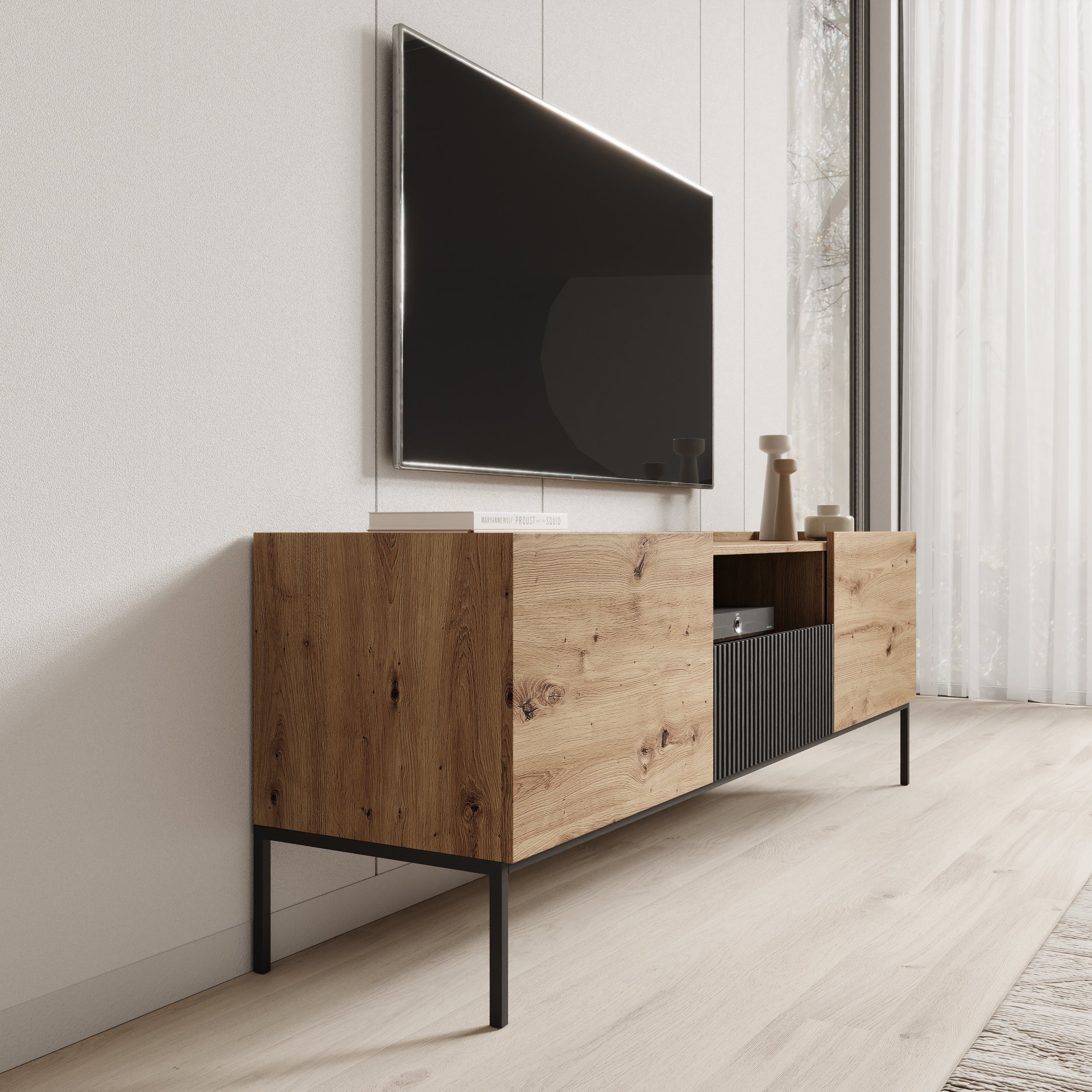 Capri - TV-Meubel - Eiken - 180x42x60 cm - Image 4