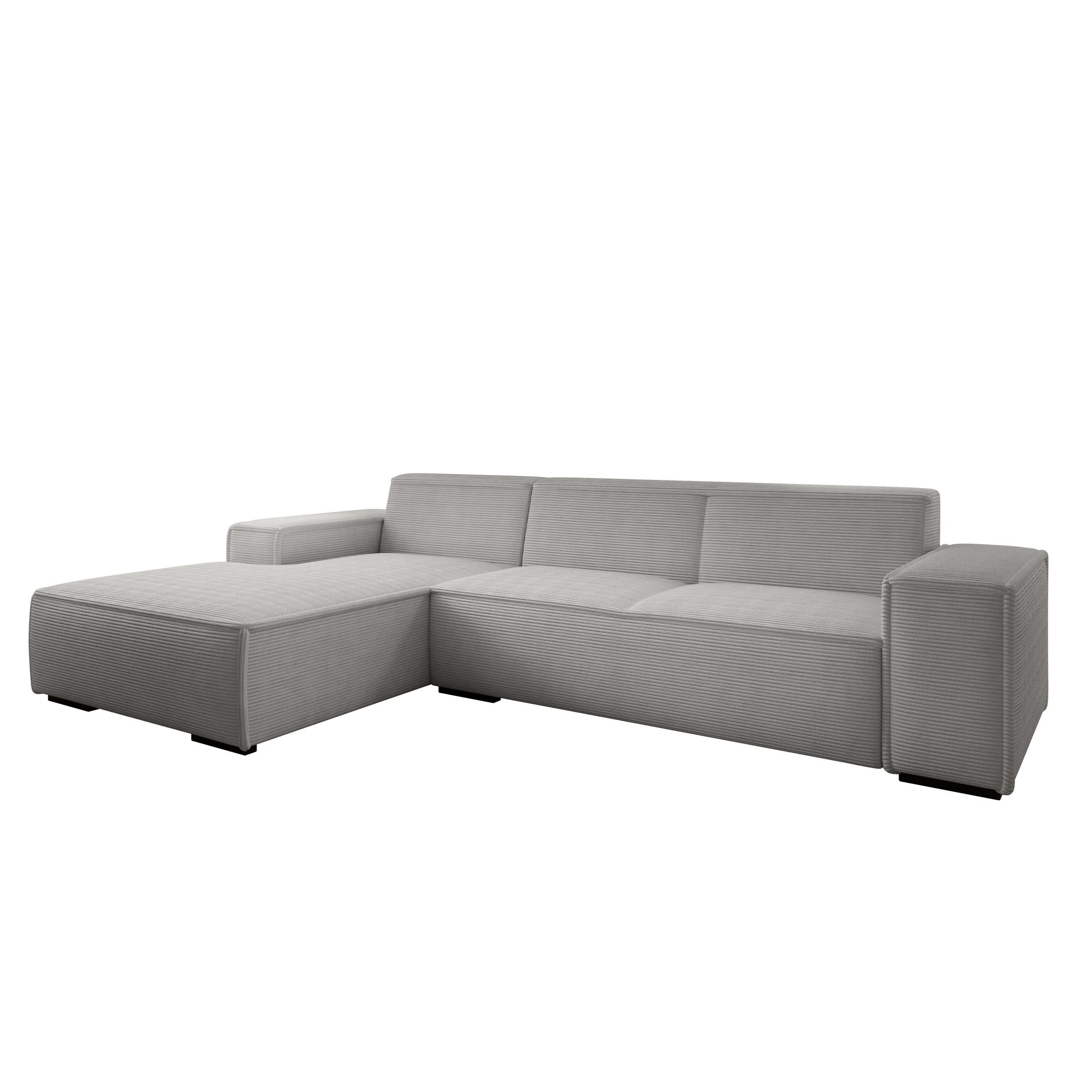 Cardiff - Hoekbank 3-zits met chaise longue - Ribstof grijs - Links - Image 5