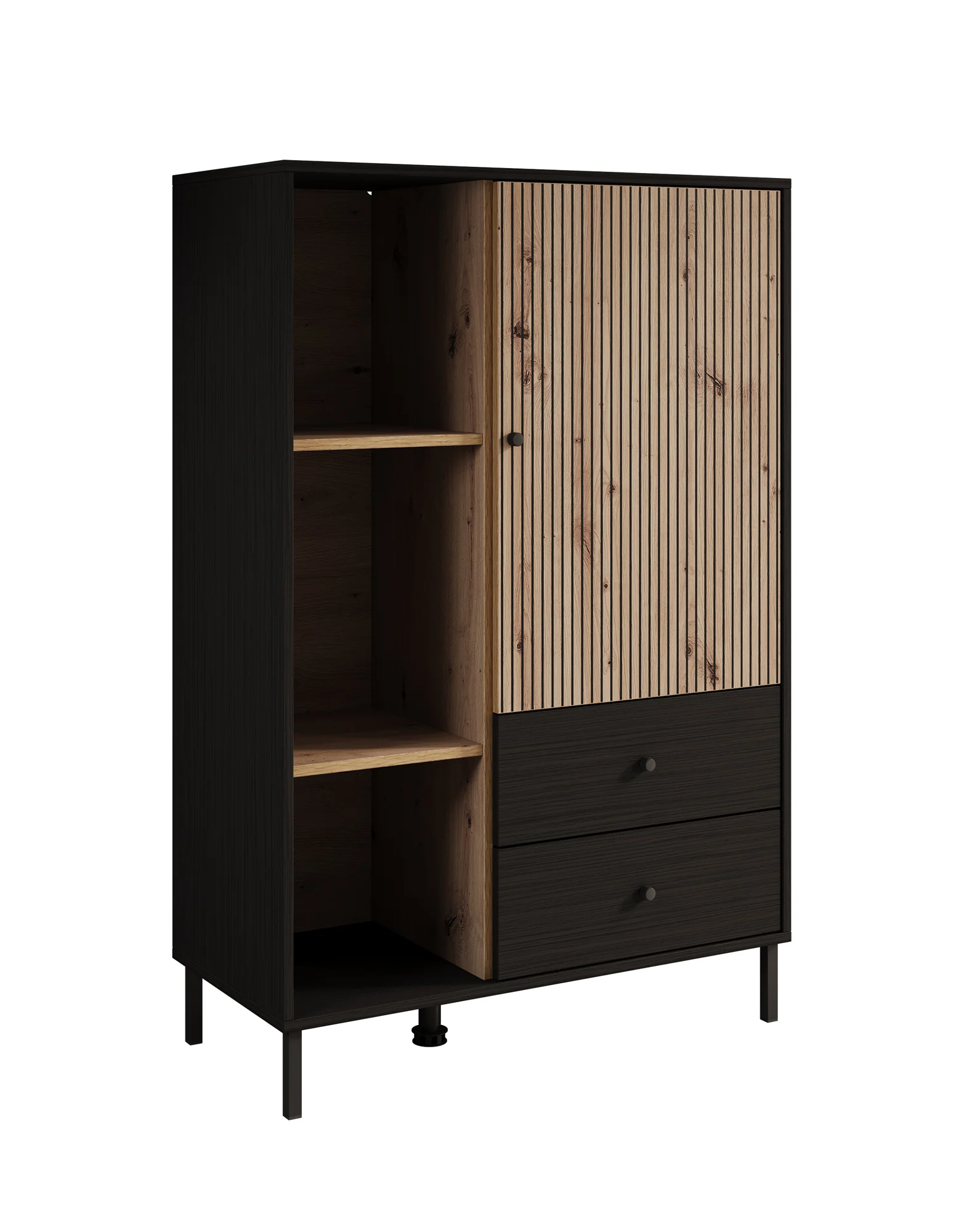 Charles 1 - Vitrinekast - Zwart - 87x40x131 cm - Image 7