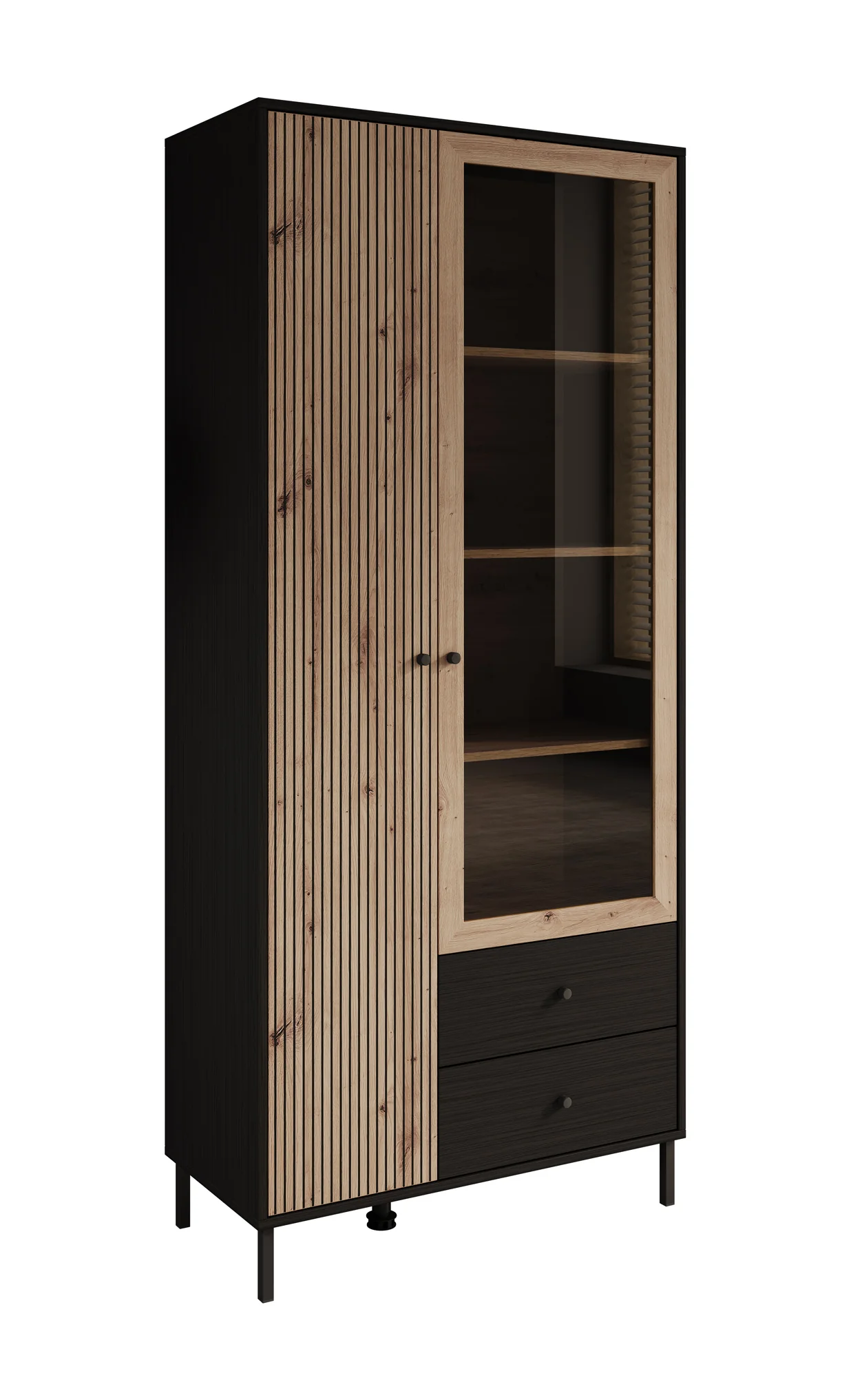 Charles 2 - Vitrinekast - Eiken - 87x40x195 cm - Image 7