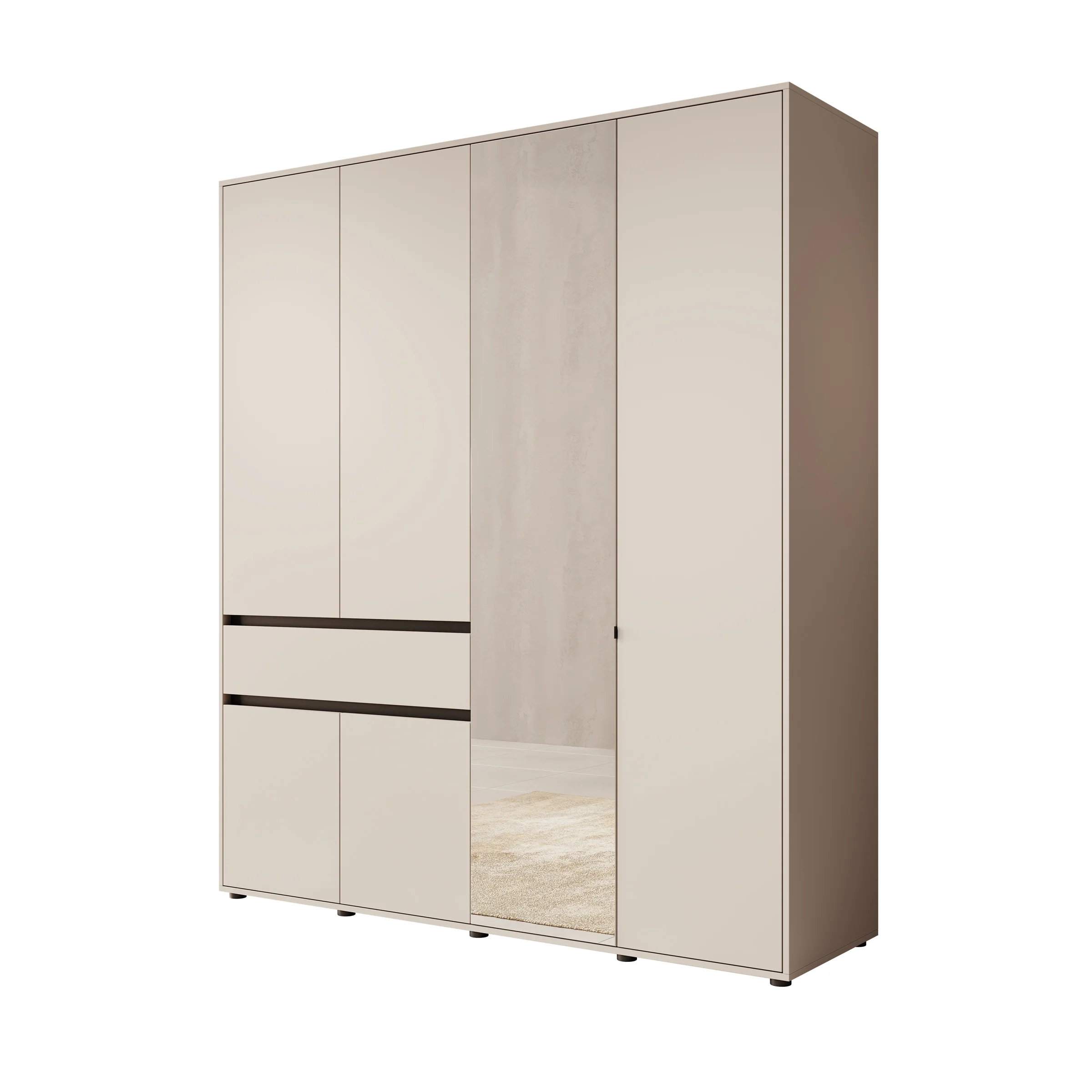 Cirelle 2 - Kledingkast met 6 deuren - Beige - 183x55x211 cm - Image 6